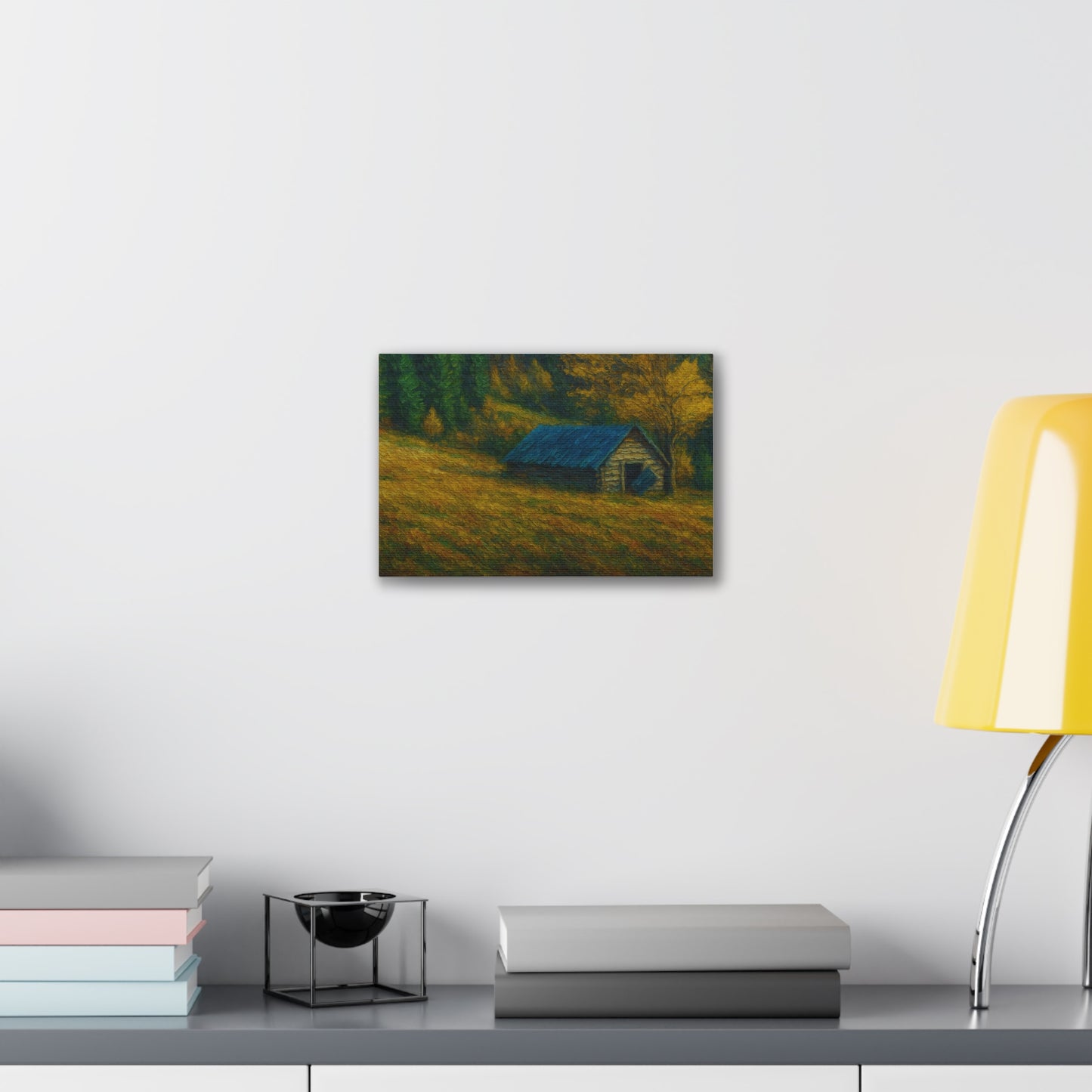 Rustic Canvas Wall Art, Nature Landscape Painting, Autumn Decor, Farmhouse Wall Art, Cozy Home Decoration