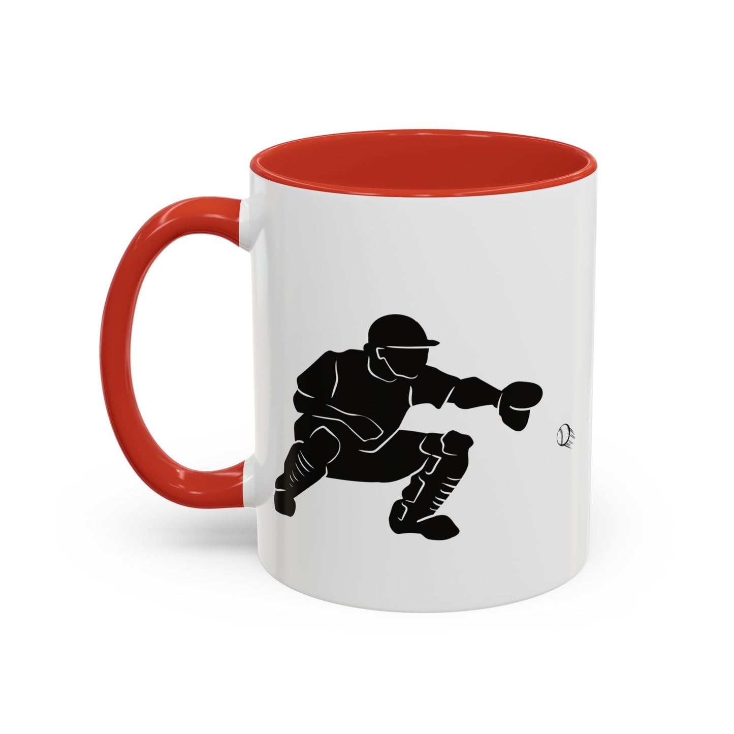 Baseball Catcher Coffee Mug, Sports Gift for Coaches, Black Accent Mug for Fans, Perfect for Birthdays & Celebrations, Unique Cup