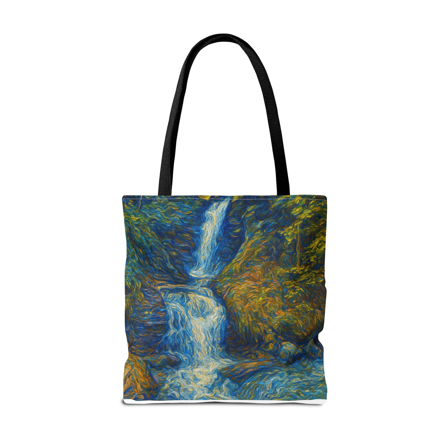 Nature-Inspired Tote Bag, Artistic Eco-Friendly Shopper, Waterfall Design, Reusable Market Bag, Gift for Nature Lovers