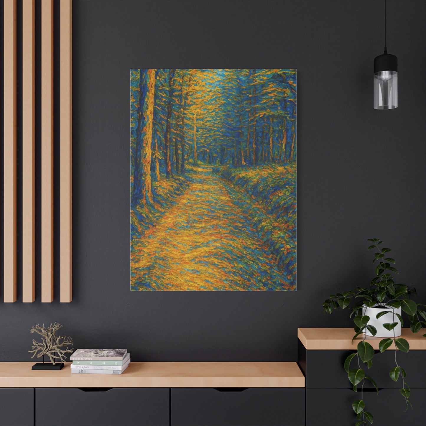 Van Gogh Style Forest Canvas Art | Nature Wall Decor, Home Office Accent, Gift for Nature Lovers, Gallery Wrapped, Living Room Wall Art