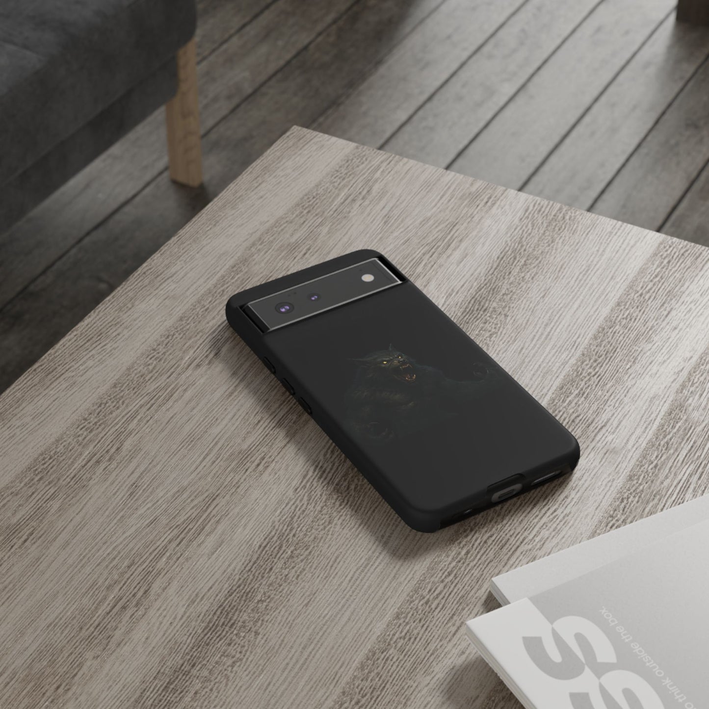 Werewolf Phone Case, Tough Cases, Black Panther Design, Gift for Animal Lovers, Phone Accessories, Fierce Phone Protection