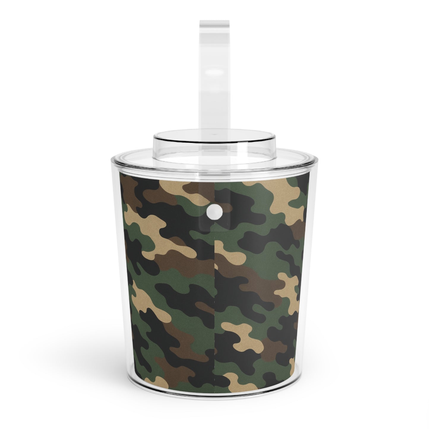 Camouflage Ice Bucket with Tongs, Party Essential, Outdoor Gatherings, BBQ Accessory, Gift for Wine Lovers, Home Bar Decor