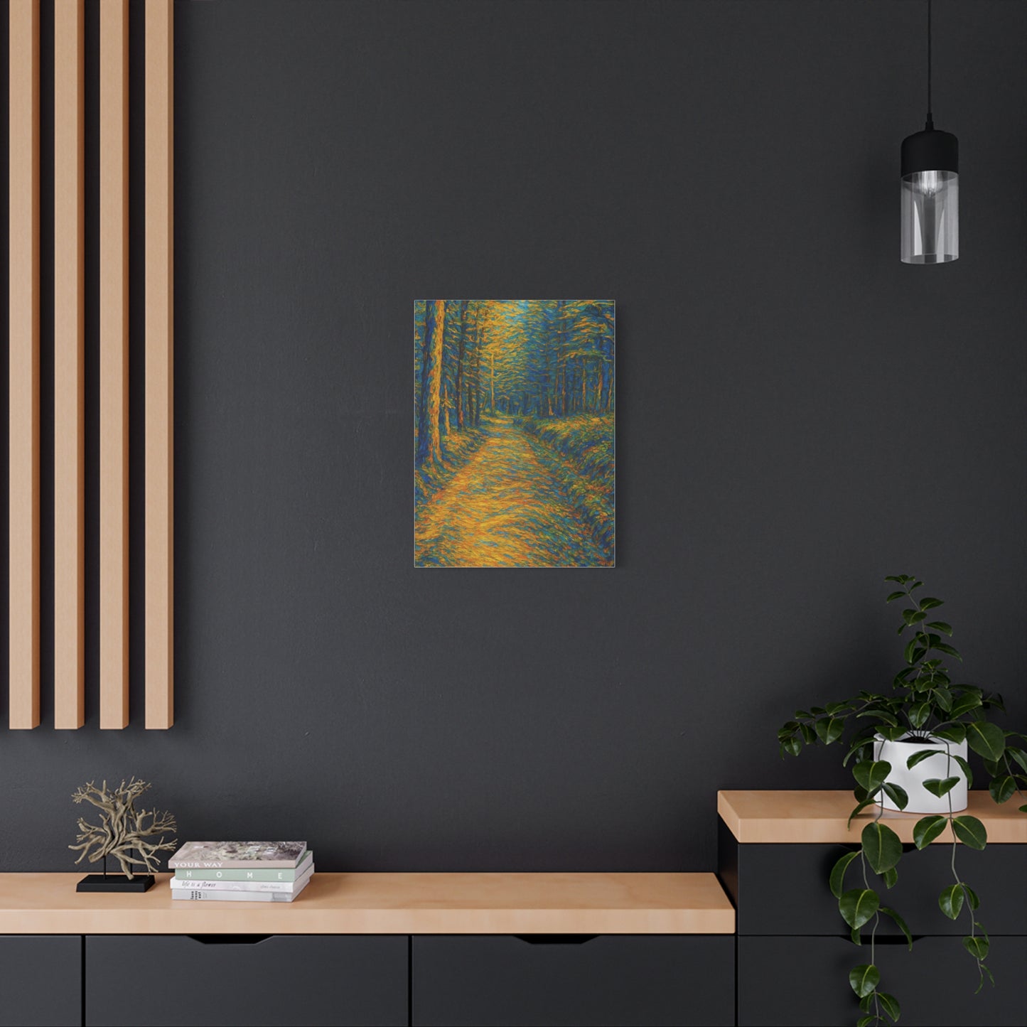 Van Gogh Style Forest Canvas Art | Nature Wall Decor, Home Office Accent, Gift for Nature Lovers, Gallery Wrapped, Living Room Wall Art