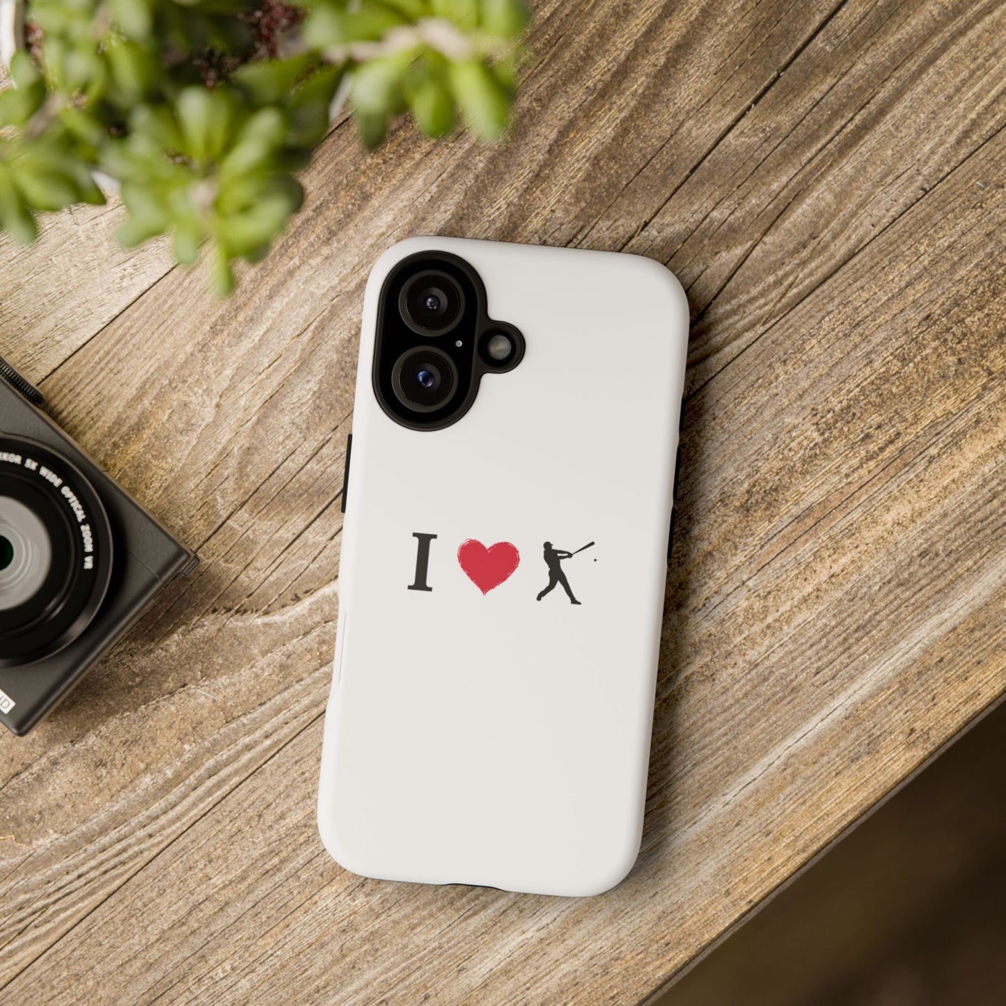 Baseball Love Phone Case, Tough Cases for Sports Lovers, i Heart Baseball Protection, Gift for Players, Cute Sports Case