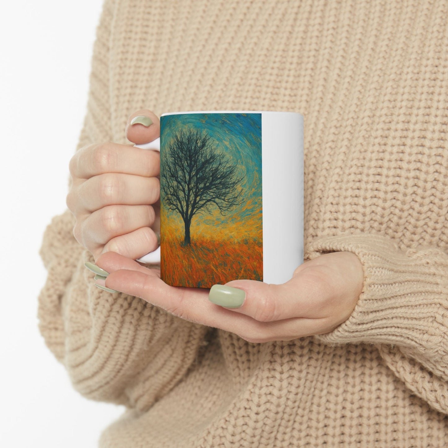 Vibrant Ceramic Mug - Sunset Mountain Design, Coffee Cup, Gift for Nature Lovers, Home Decor, Tea Mug, Unique Art Mug