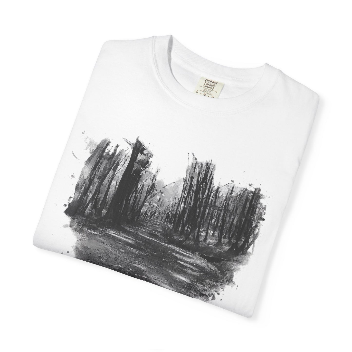 Artistic Forest Scene T-shirt | Nature Lover Gift, Outdoor Adventure Tee, Eco-Friendly Fashion, Vintage Inspired Clothing, Unisex Gift