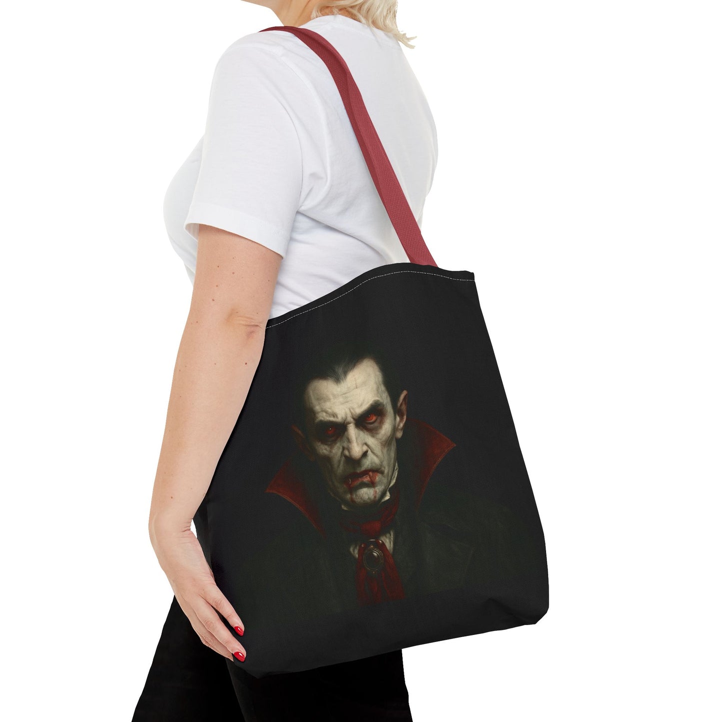 Vampire Haunted Tote Bag, Spooky Shopping Bag, Halloween Accessory, Gothic Style Handbag, Perfect for Halloween Parties, Unisex Tote