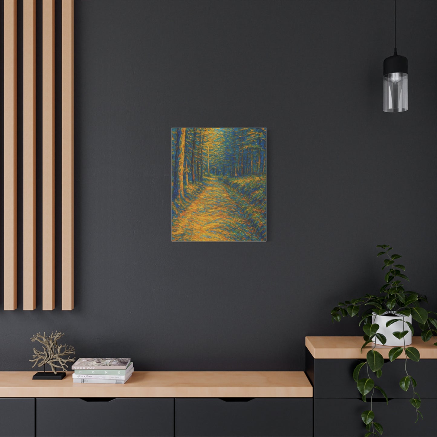 Van Gogh Style Forest Canvas Art | Nature Wall Decor, Home Office Accent, Gift for Nature Lovers, Gallery Wrapped, Living Room Wall Art