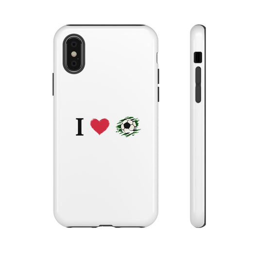 Soccer Phone Case, I Love Soccer, Tough Case Cover, Sporty Phone Accessories, Gift for Soccer Lovers, Unique Soccer Design