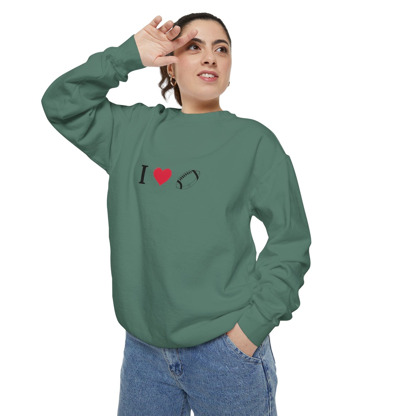 Unisex Sweatshirt, I love Football, Cozy, Perfect for Everyday Wear, Gift Idea for Friends, Couples, and Special Occasions