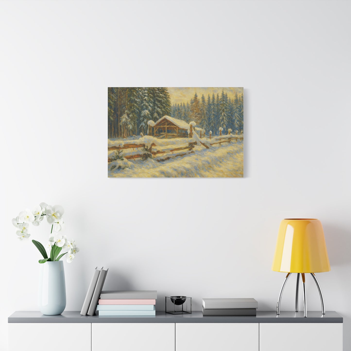 Canvas Wall Art, Winter Landscape Print, Home Decor, Rustic Art, Gift for Nature Lovers, Holiday Decoration