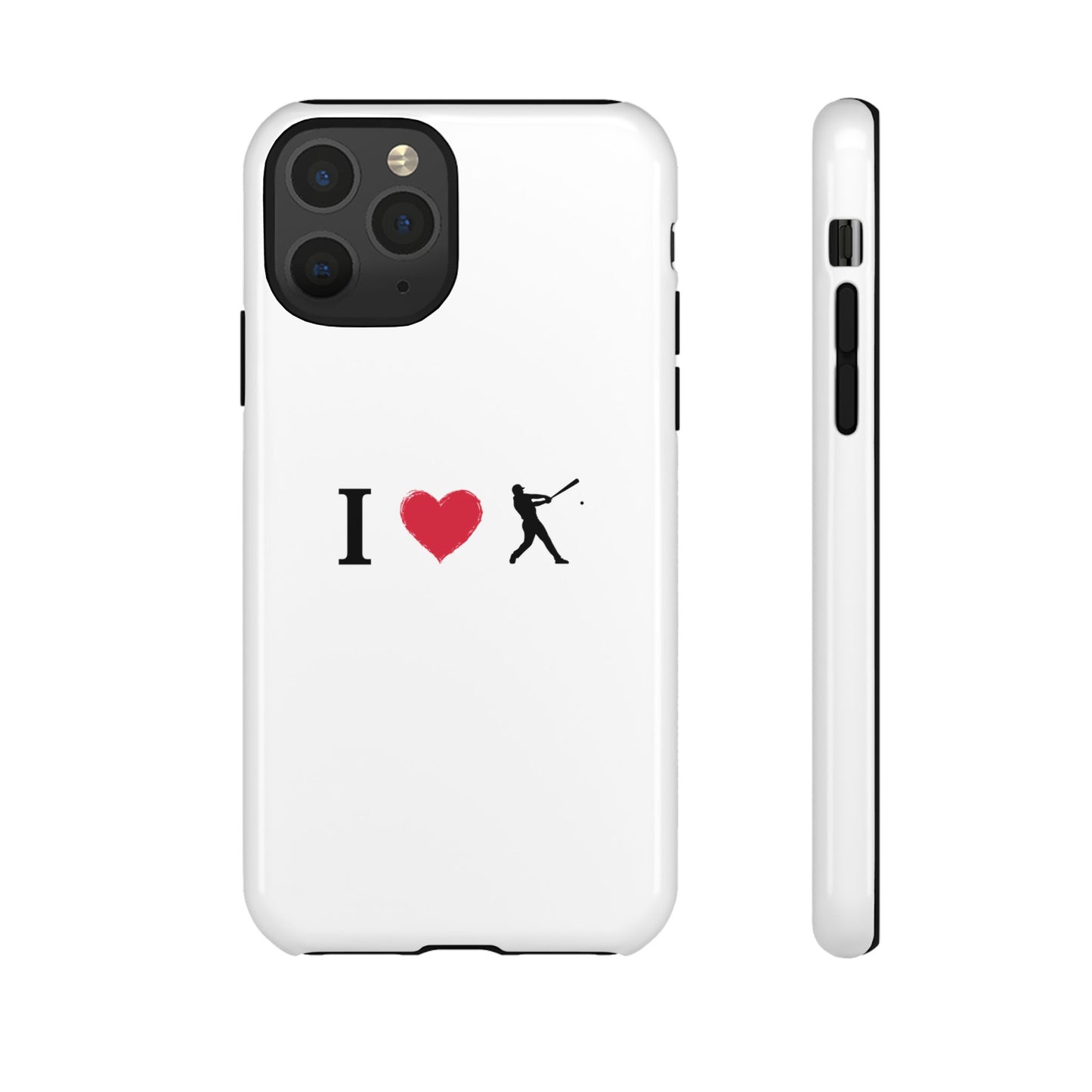 Baseball Love Phone Case, Tough Cases for Sports Lovers, i Heart Baseball Protection, Gift for Players, Cute Sports Case