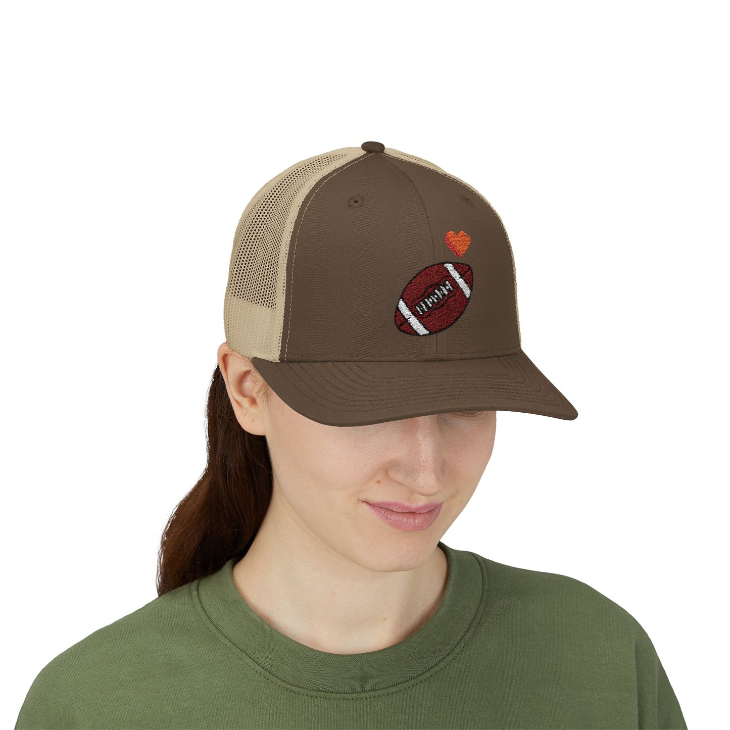 Football Love Snapback Trucker Cap, Sports Hat, Gift for Sports Fans, Casual Wear, Outdoor Activities