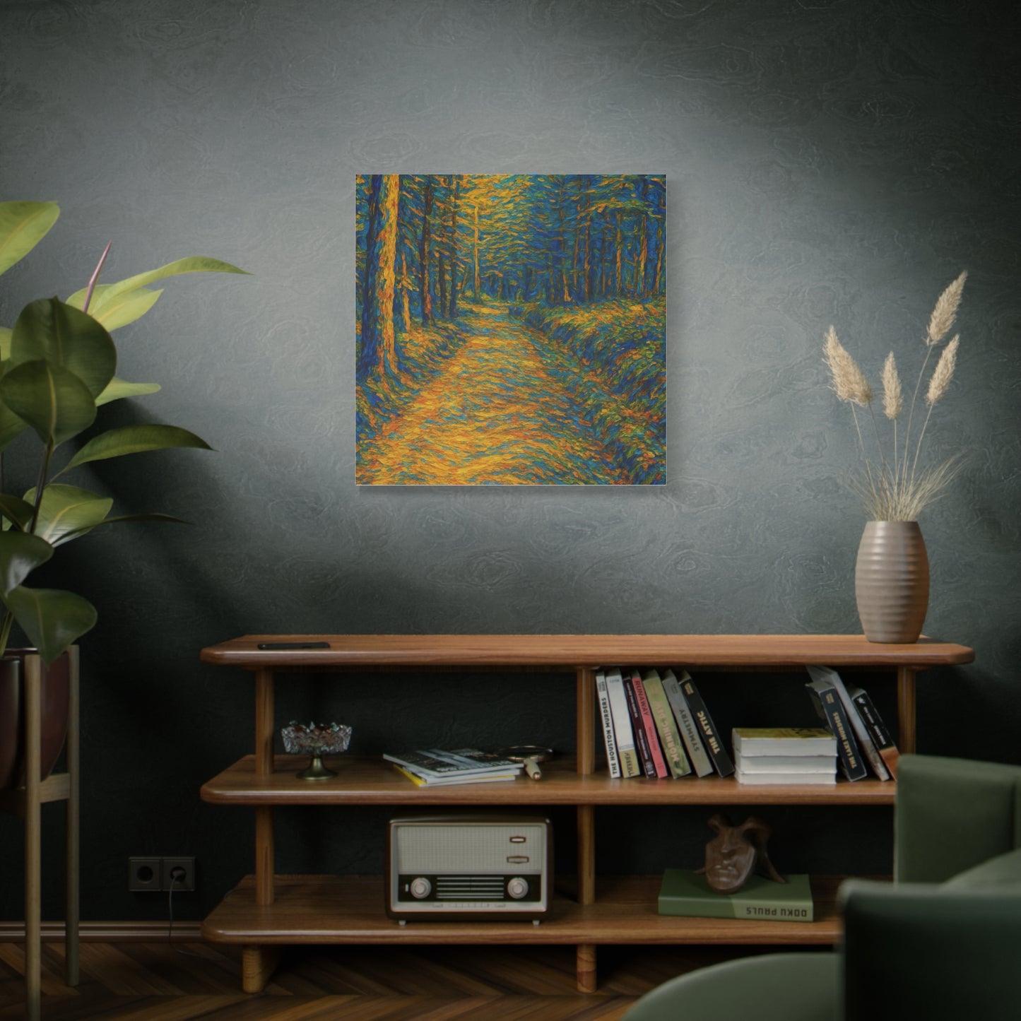 Van Gogh Style Forest Canvas Art | Nature Wall Decor, Home Office Accent, Gift for Nature Lovers, Gallery Wrapped, Living Room Wall Art