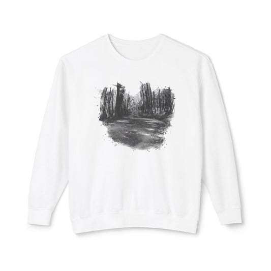 Scenic Minimalist Crewneck Sweatshirt - Cozy Art Tee for Nature Lovers, Gift for Her, Layering Essential, Perfect for Fall, Everyday Wear