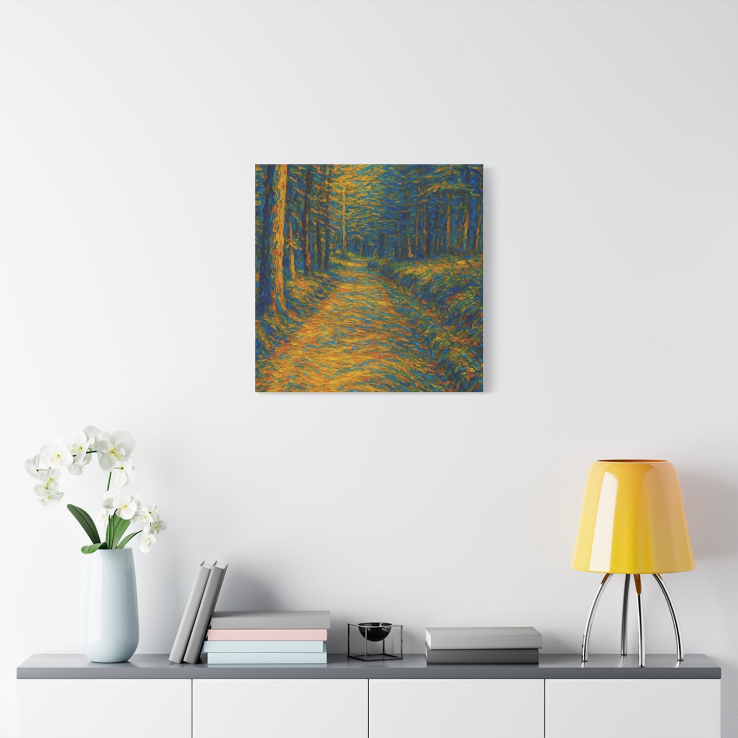 Van Gogh Style Forest Canvas Art | Nature Wall Decor, Home Office Accent, Gift for Nature Lovers, Gallery Wrapped, Living Room Wall Art