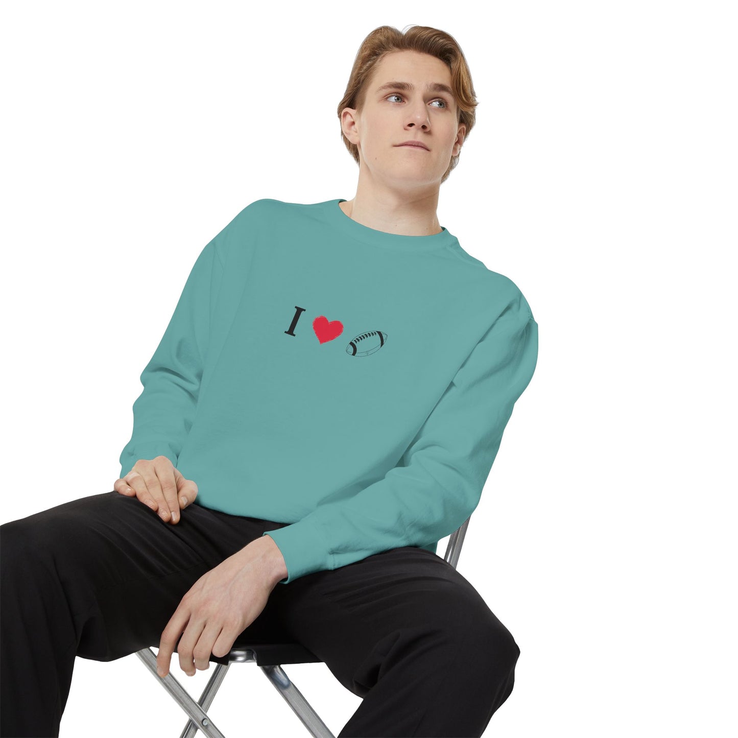Unisex Sweatshirt, I love Football, Cozy, Perfect for Everyday Wear, Gift Idea for Friends, Couples, and Special Occasions