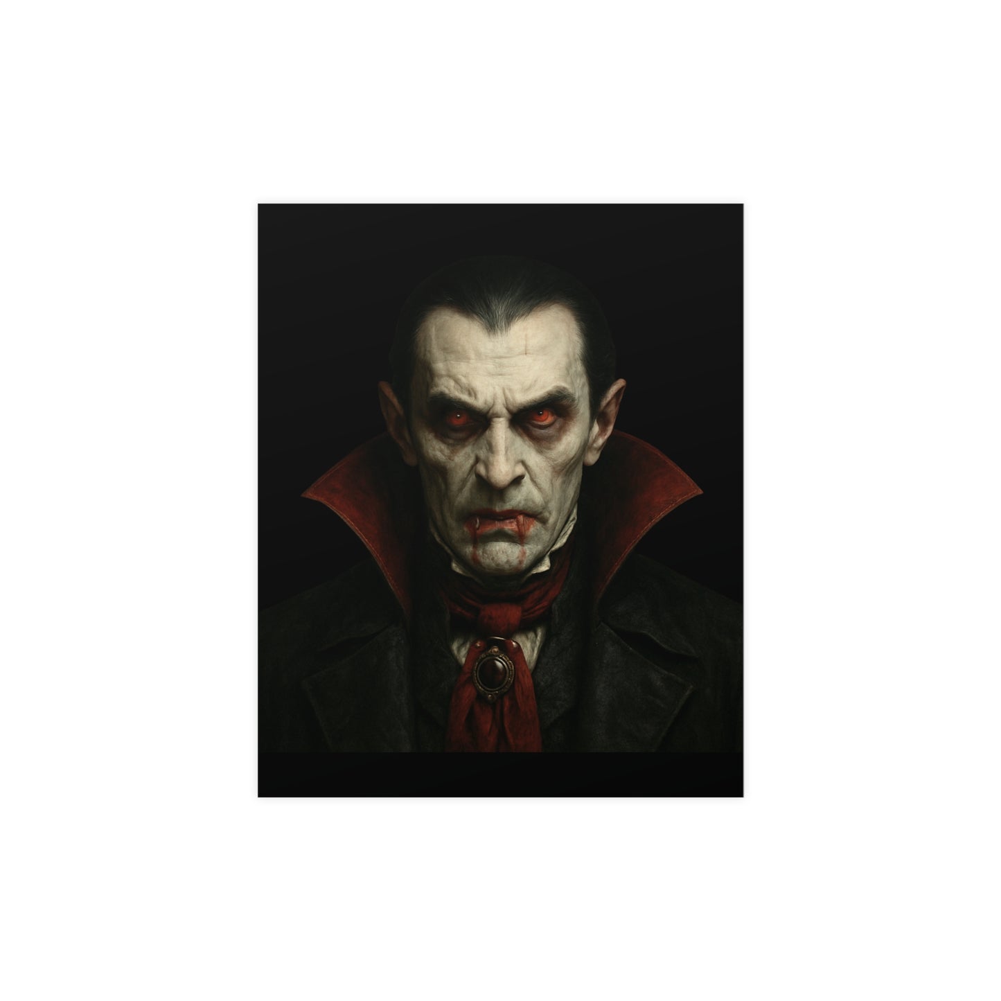 Gothic Vampire Art Poster, Spooky Wall Decor, Horror Room Accent, Perfect for Halloween, Gothic Decor, Home Office Artwork