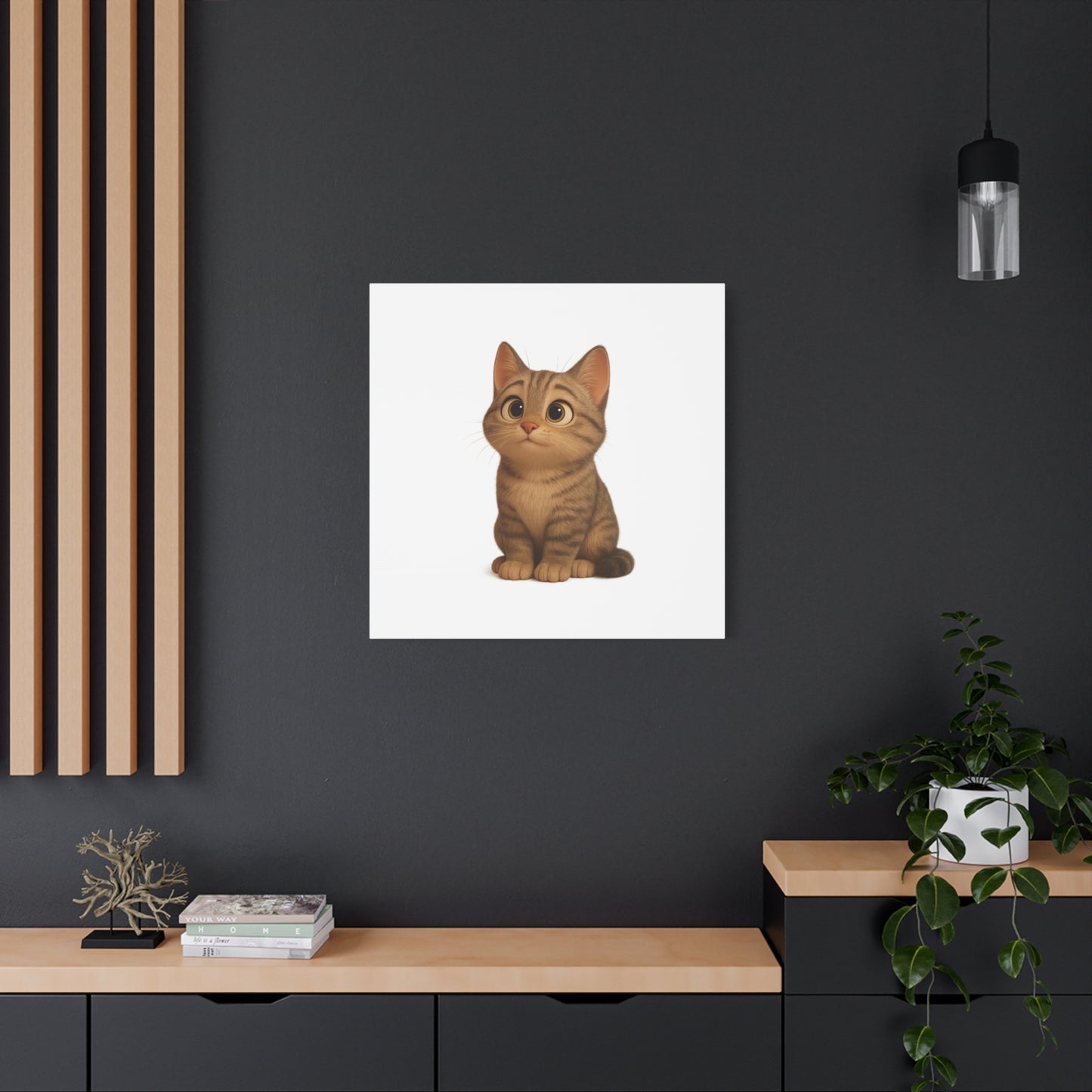 Adorable Cat Canvas Art, Cute Cat Wall Decor, Pet Lover Gift, Nursery Wall Art, Animal Print, Modern Home Decor