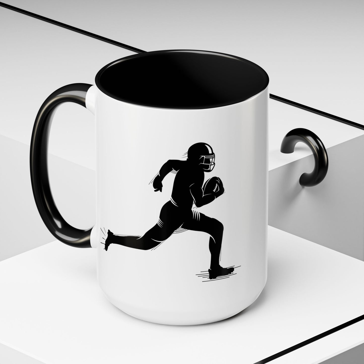 Football Player Themed Accent Coffee Mug, Sports Fan Gift, Unique Mug for Athletes, Coffee Lover, Game Day Essential