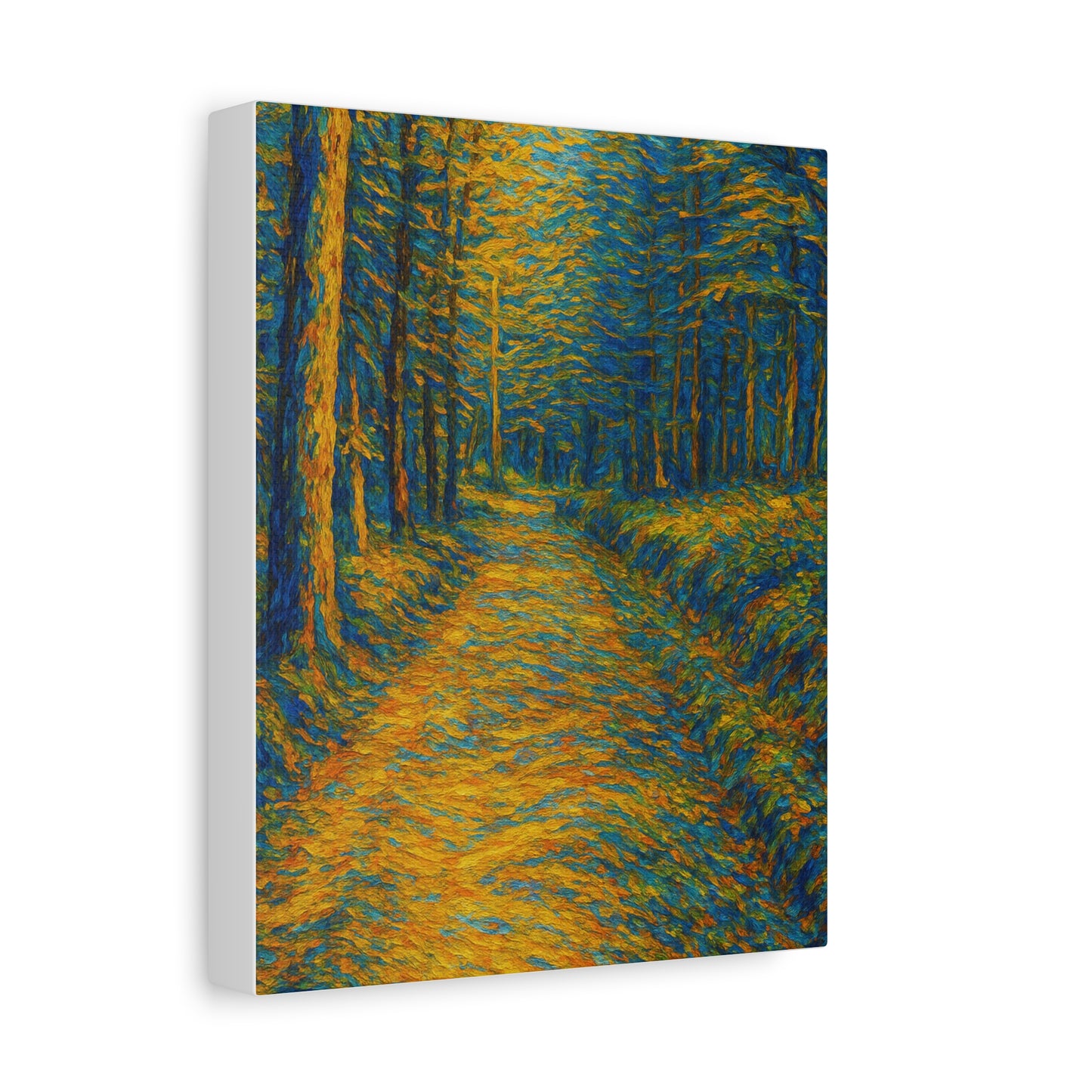 Van Gogh Style Forest Canvas Art | Nature Wall Decor, Home Office Accent, Gift for Nature Lovers, Gallery Wrapped, Living Room Wall Art