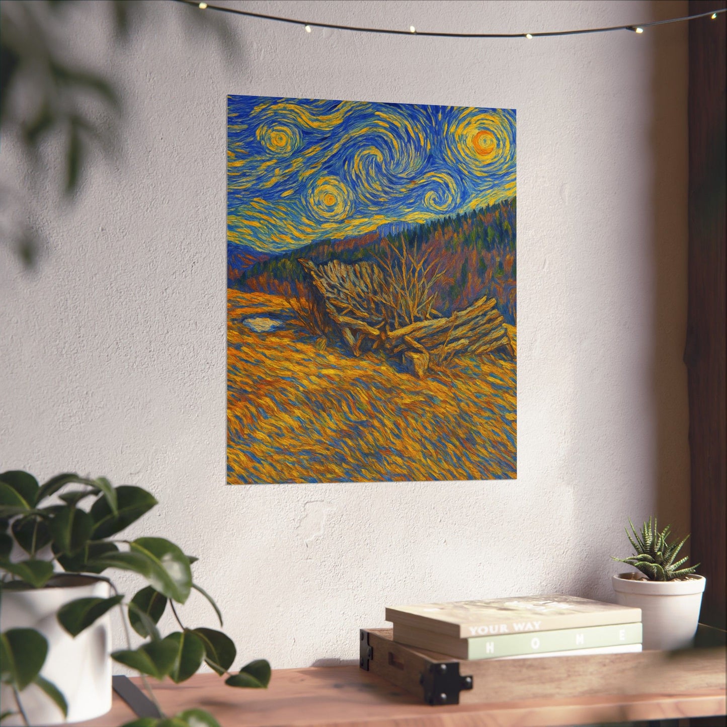 Matte Vertical Posters of Starry Night - Art Print for Home Decor, Wall Art, Gift for Art Lovers, Bacground for Celebrations