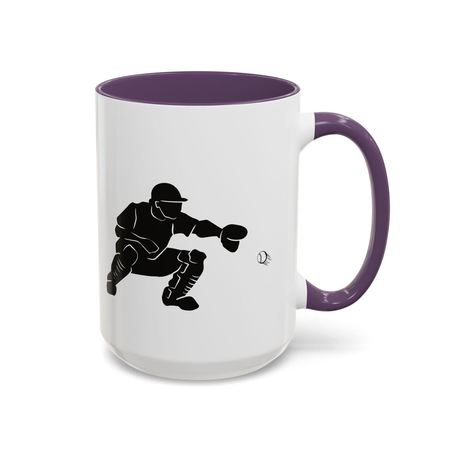 Baseball Catcher Coffee Mug, Sports Gift for Coaches, Black Accent Mug for Fans, Perfect for Birthdays & Celebrations, Unique Cup