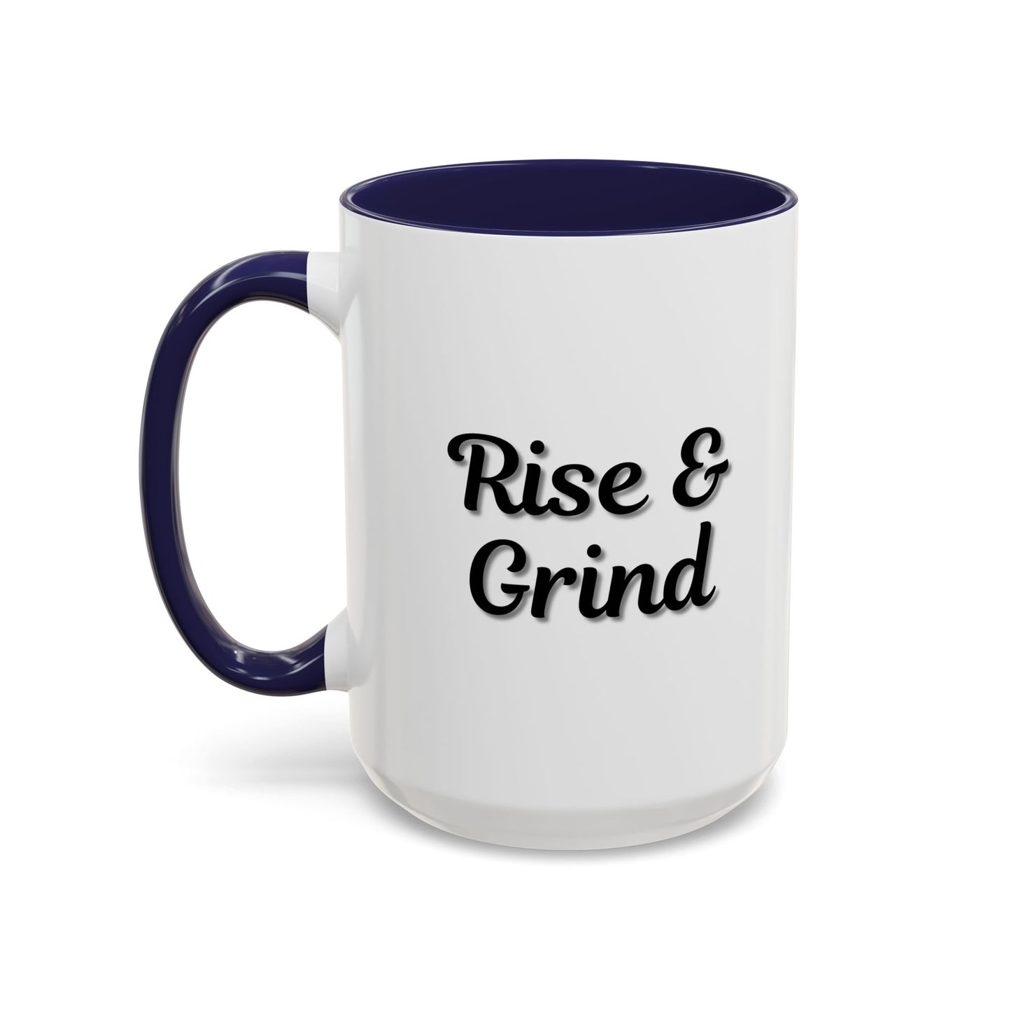 Rise & Grind Coffee Mug – Motivational Black Accent Mug for Daily Inspiration