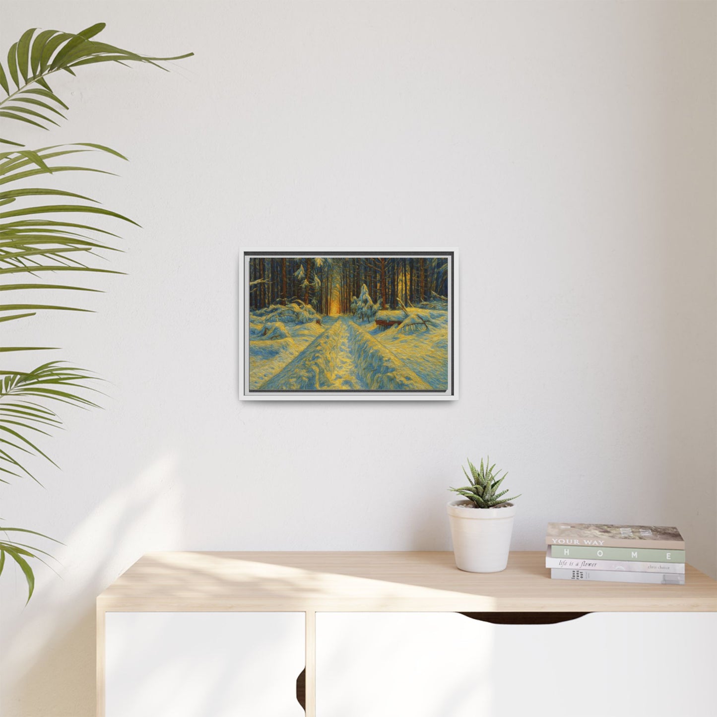 Canvas Art, Winter Landscape Wall Decor, Nature Lovers Gift, Seasonal Decor, Holiday Wall Art, Cozy Home Decoration, Framed Matte Canvas
