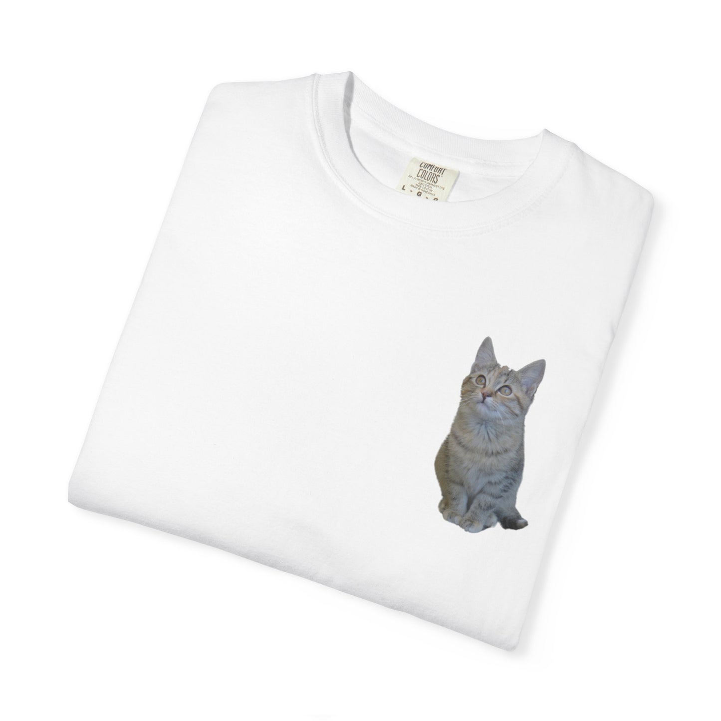 Whimsical Cat Pocket T-Shirt for Cat Lovers