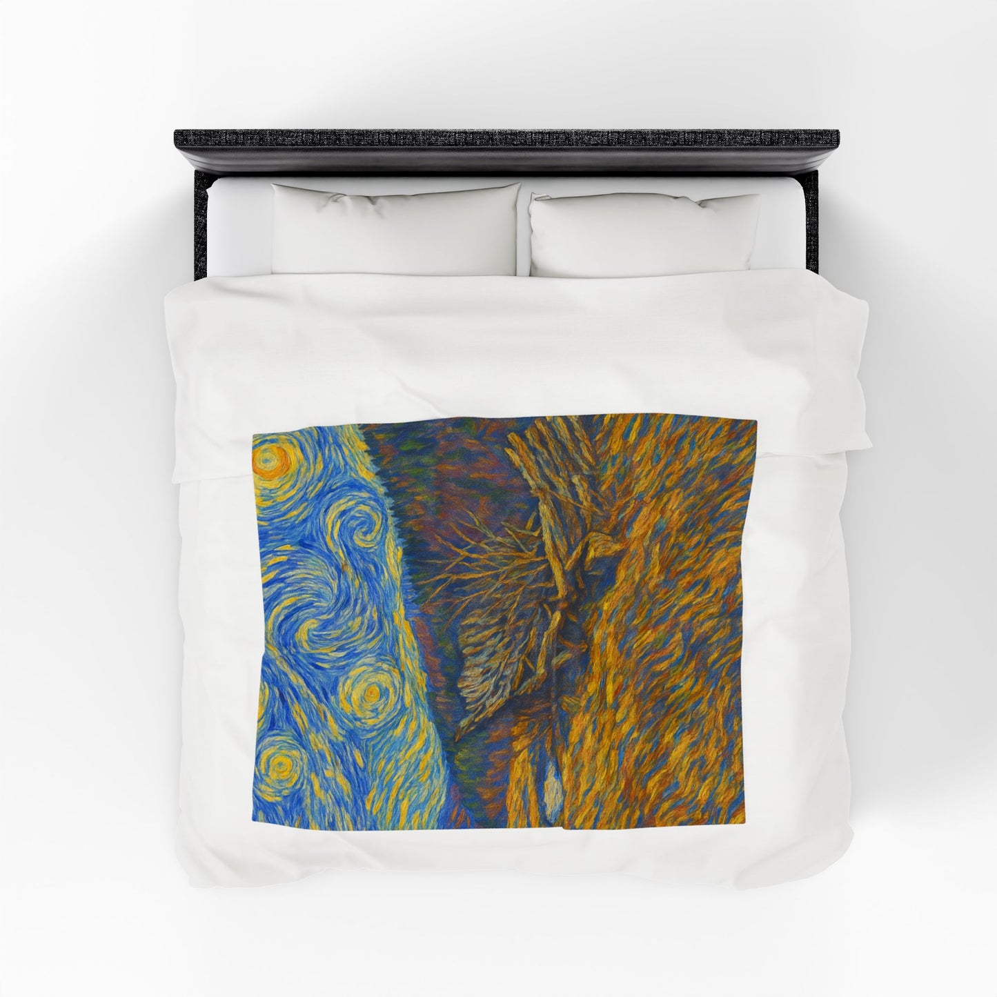 Starry Night Velveteen Plush Blanket, Cozy Throw Blanket for Home Decor, Gift for Art Lovers, Perfect for Christmas or Home Warmth