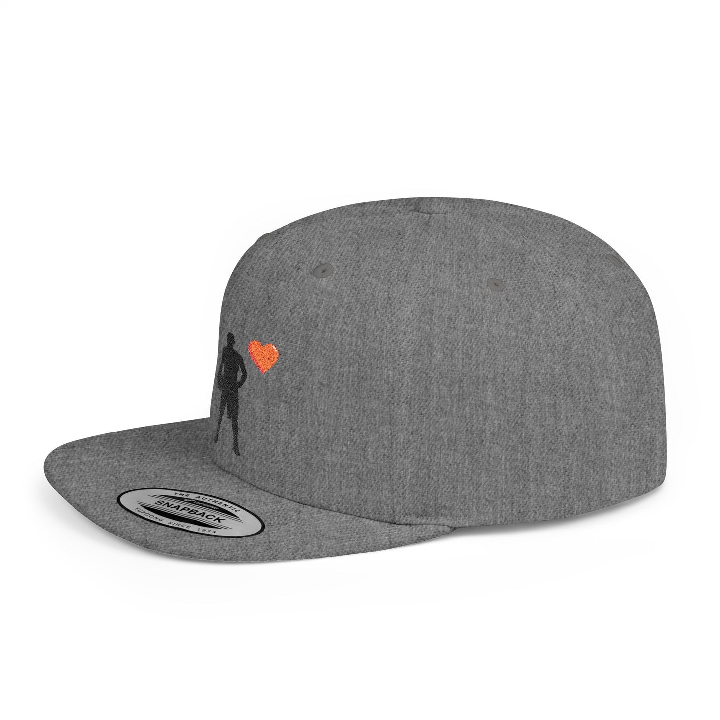 Sporty Love Flat Bill Snapback Hat – Adjustable Cap for Athletes, Casual Wear, Gifts for Sports Fans, Basketball Enthusiasts, Unique
