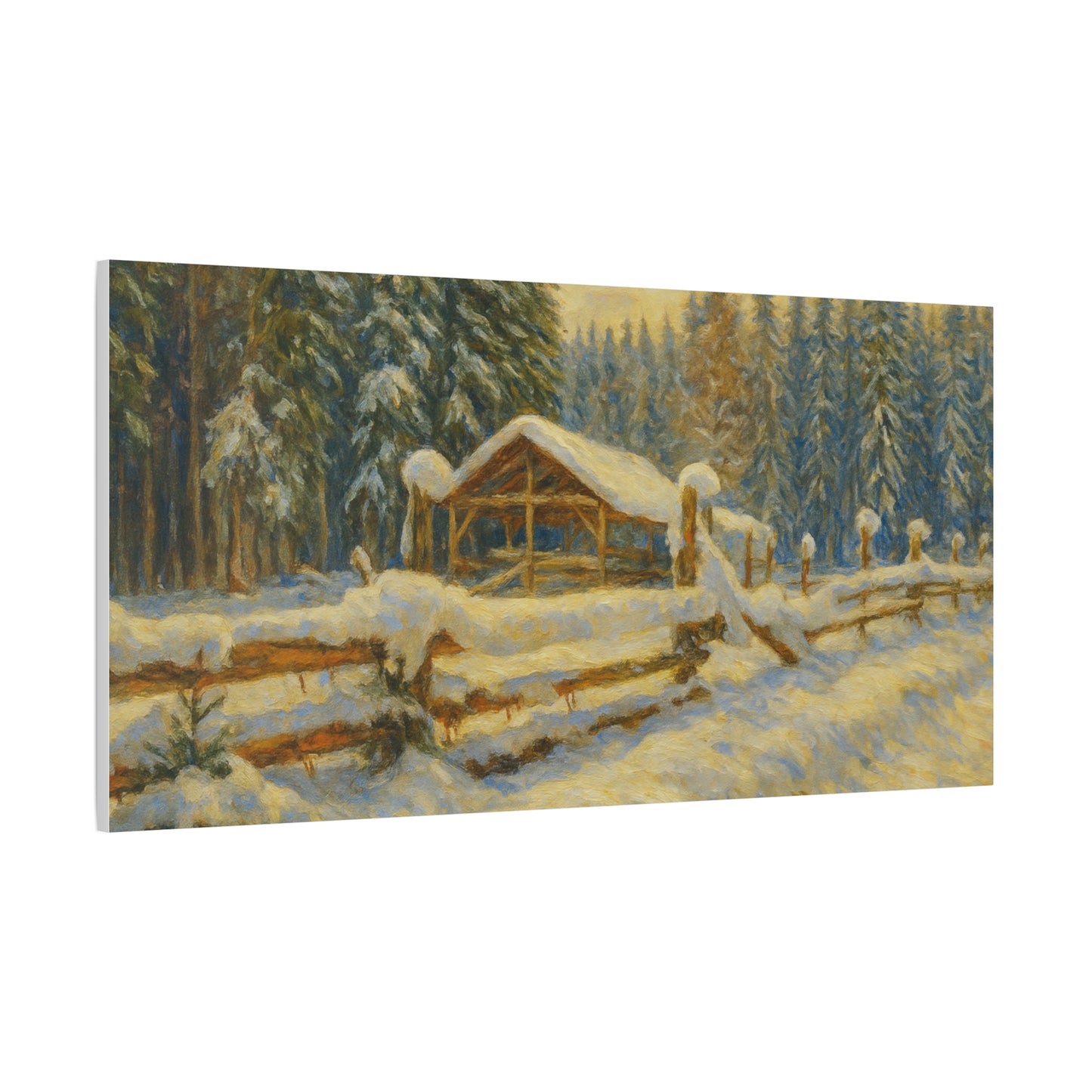 Canvas Wall Art, Winter Landscape Print, Home Decor, Rustic Art, Gift for Nature Lovers, Holiday Decoration
