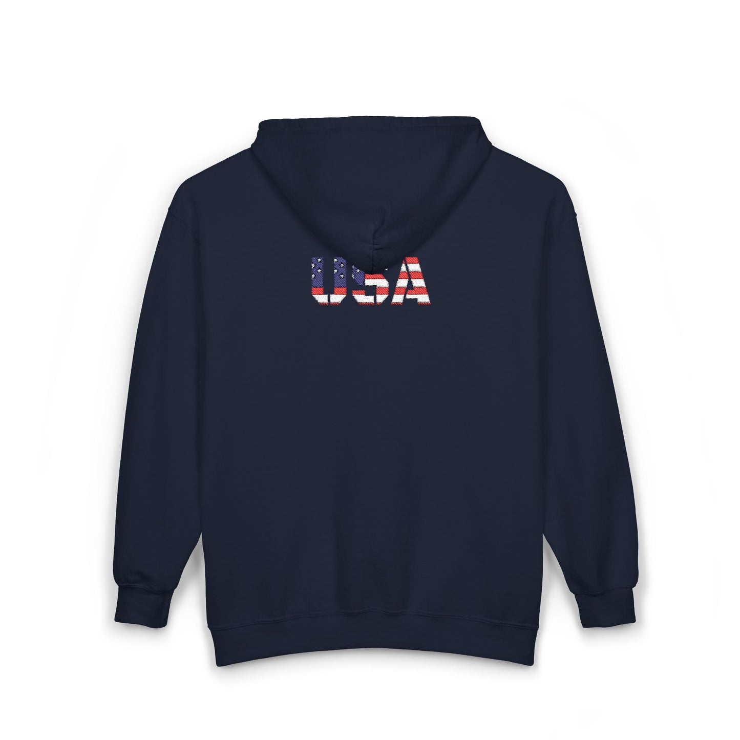 USA Flag Full Zip Hoodie - Unisex Sweatshirt for Independence Day, Patriotic Apparel, Casual Wear, Gifts for Veterans