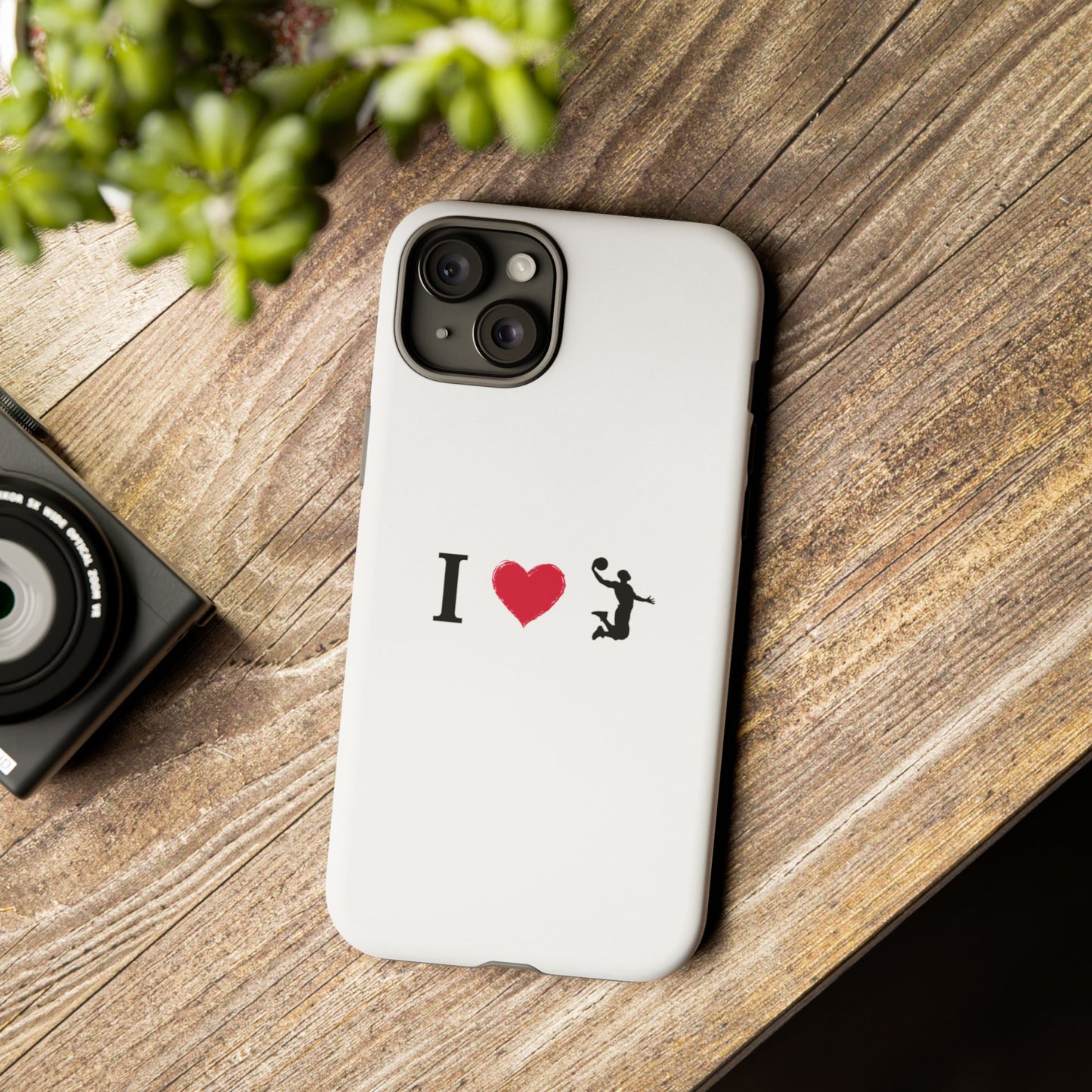 I Love Basketball Phone Case, Sporty Cell Cover, Basketball Gift for Players, Tough Cases, Love for Sports Accessories