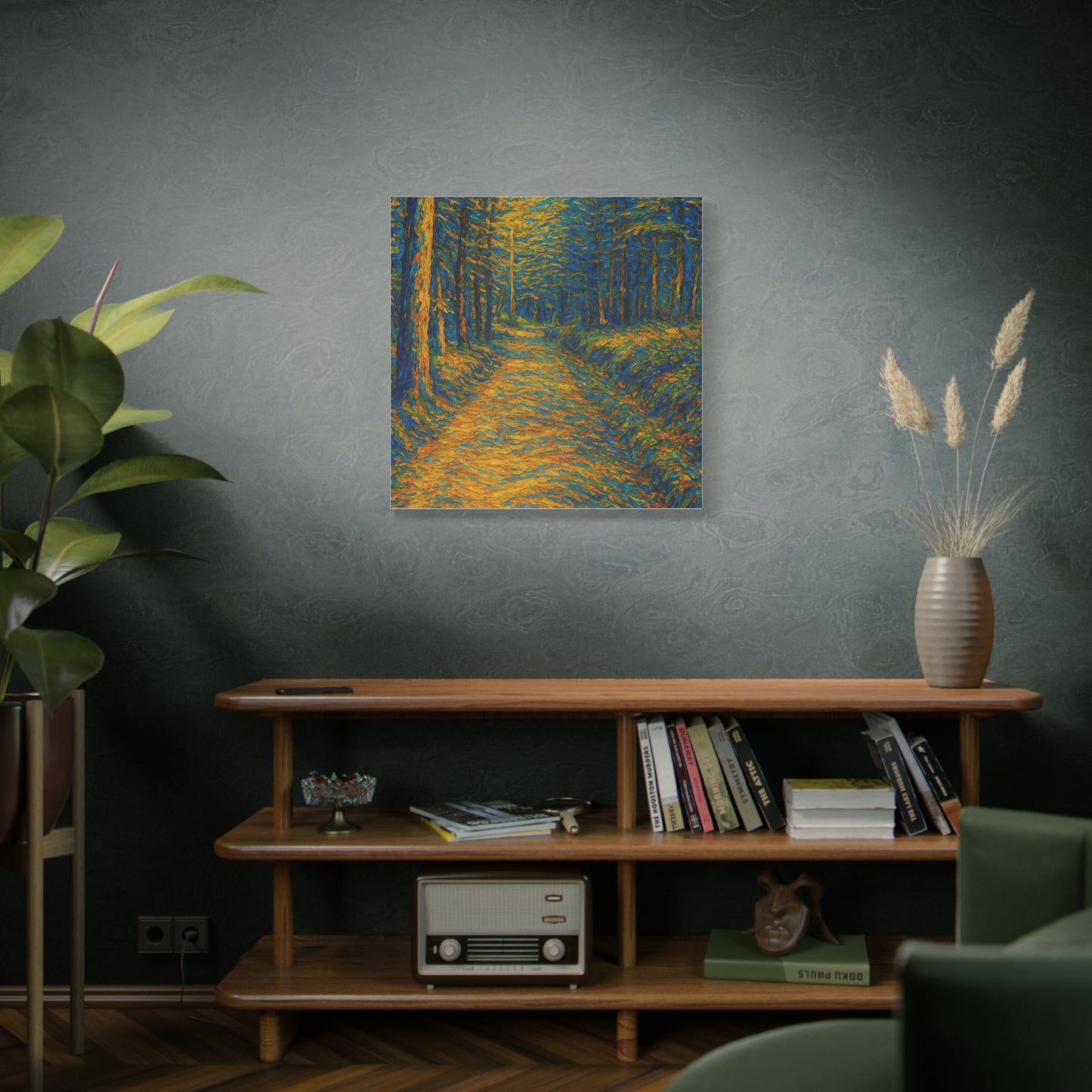 Van Gogh Style Forest Canvas Art | Nature Wall Decor, Home Office Accent, Gift for Nature Lovers, Gallery Wrapped, Living Room Wall Art
