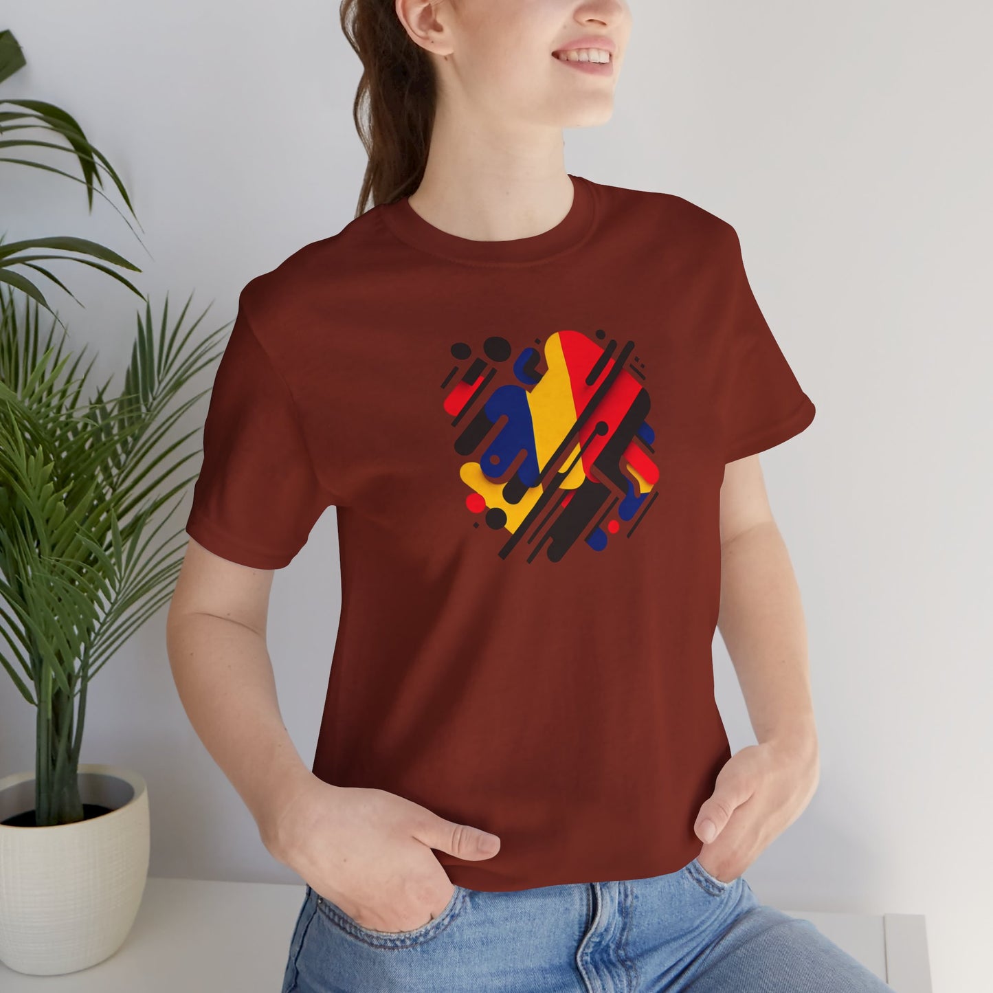 Artistic Heart Unisex Jersey Tee - Vibrant Graphic Tee, Casual Wear, Gift for Art Lovers, Birthday Surprise, Everyday Comfort
