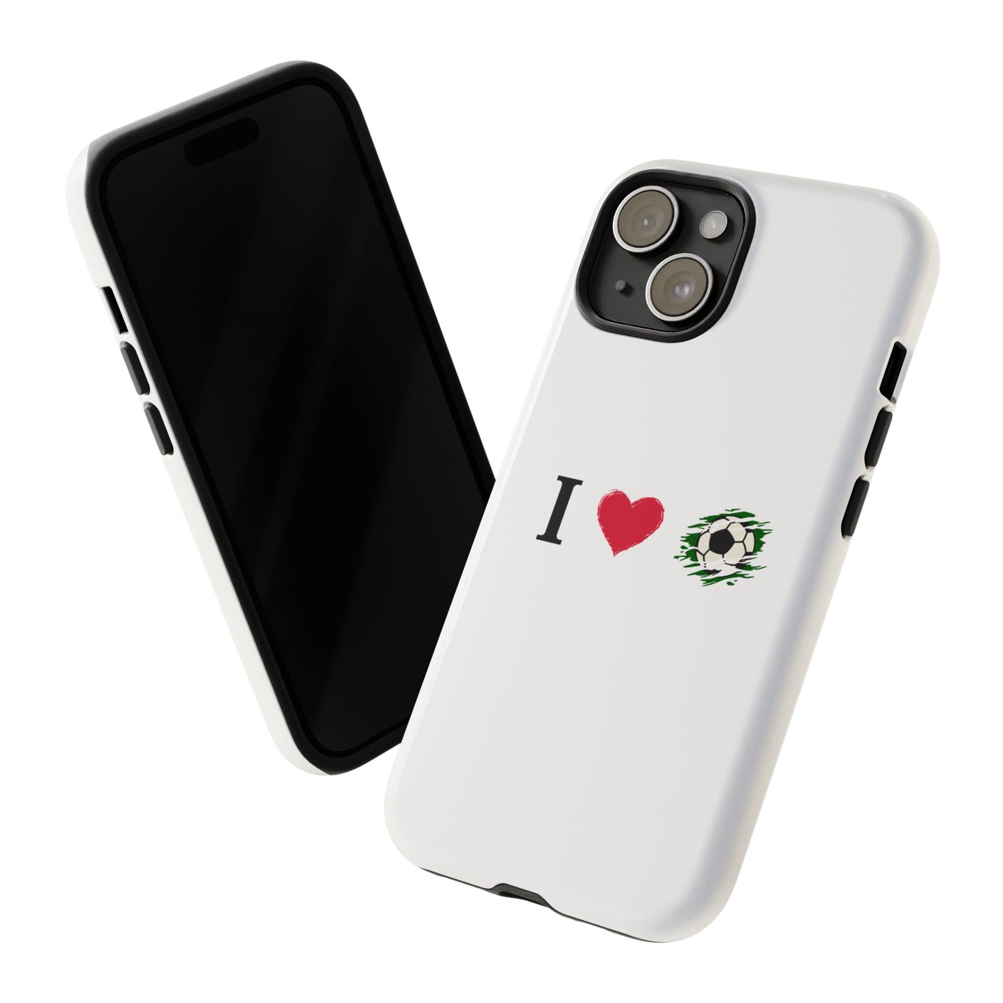 Soccer Phone Case, I Love Soccer, Tough Case Cover, Sporty Phone Accessories, Gift for Soccer Lovers, Unique Soccer Design