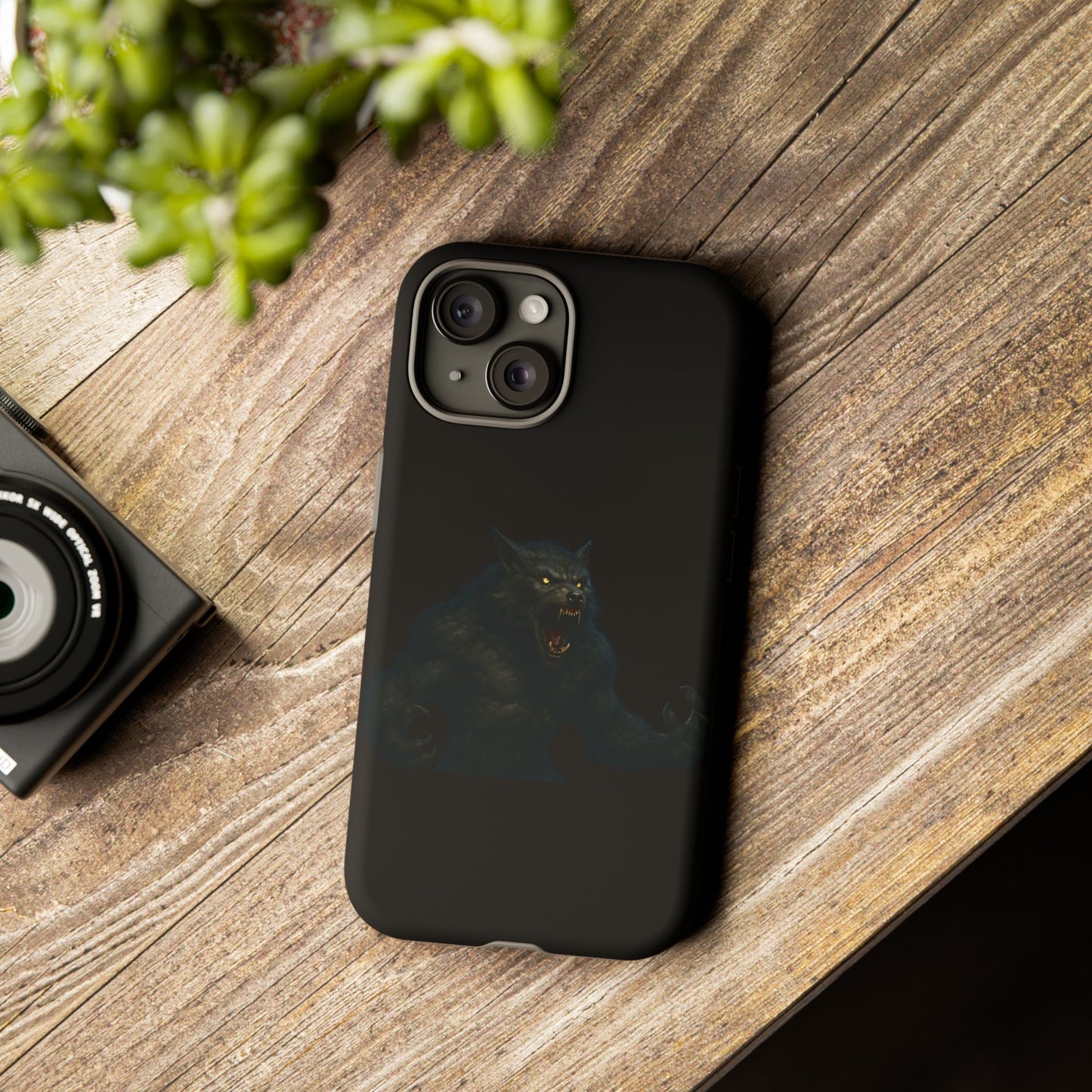 Werewolf Phone Case, Tough Cases, Black Panther Design, Gift for Animal Lovers, Phone Accessories, Fierce Phone Protection