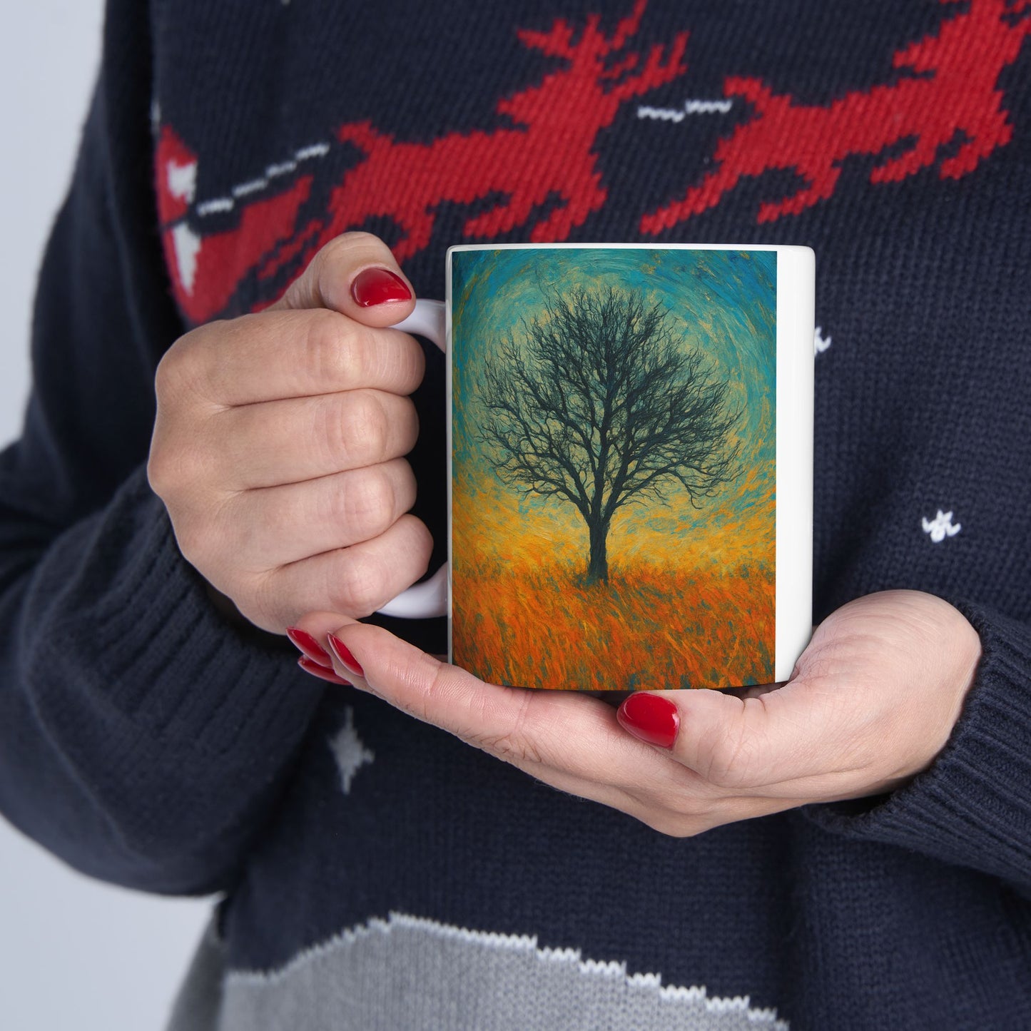 Vibrant Ceramic Mug - Sunset Mountain Design, Coffee Cup, Gift for Nature Lovers, Home Decor, Tea Mug, Unique Art Mug