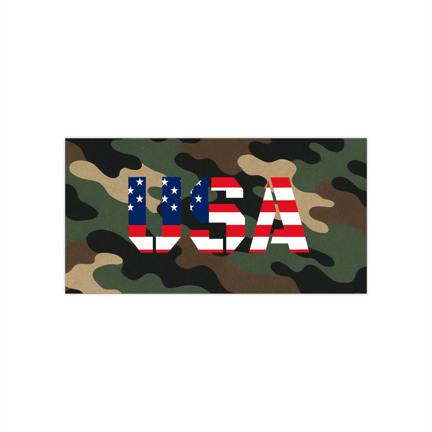 Patriotic USA Camo Bumper Stickers | Car Decor, Military Style, Outdoor Adventure, Independence Day, Gifts for Veterans