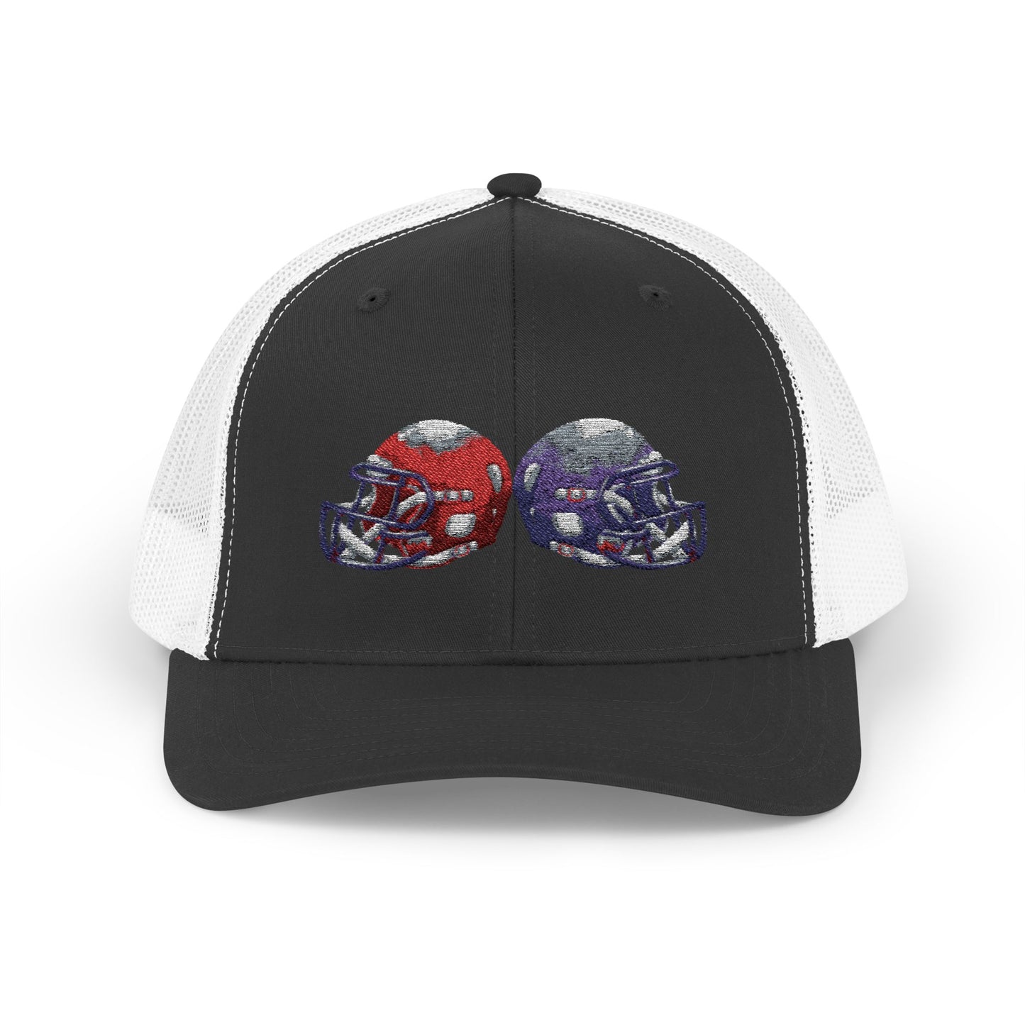 Sporty Snapback Trucker Cap with Football Helmets, Baseball Cap, Outdoor Activity Hat, Gift for Sports Fans, Team Spirit Wear