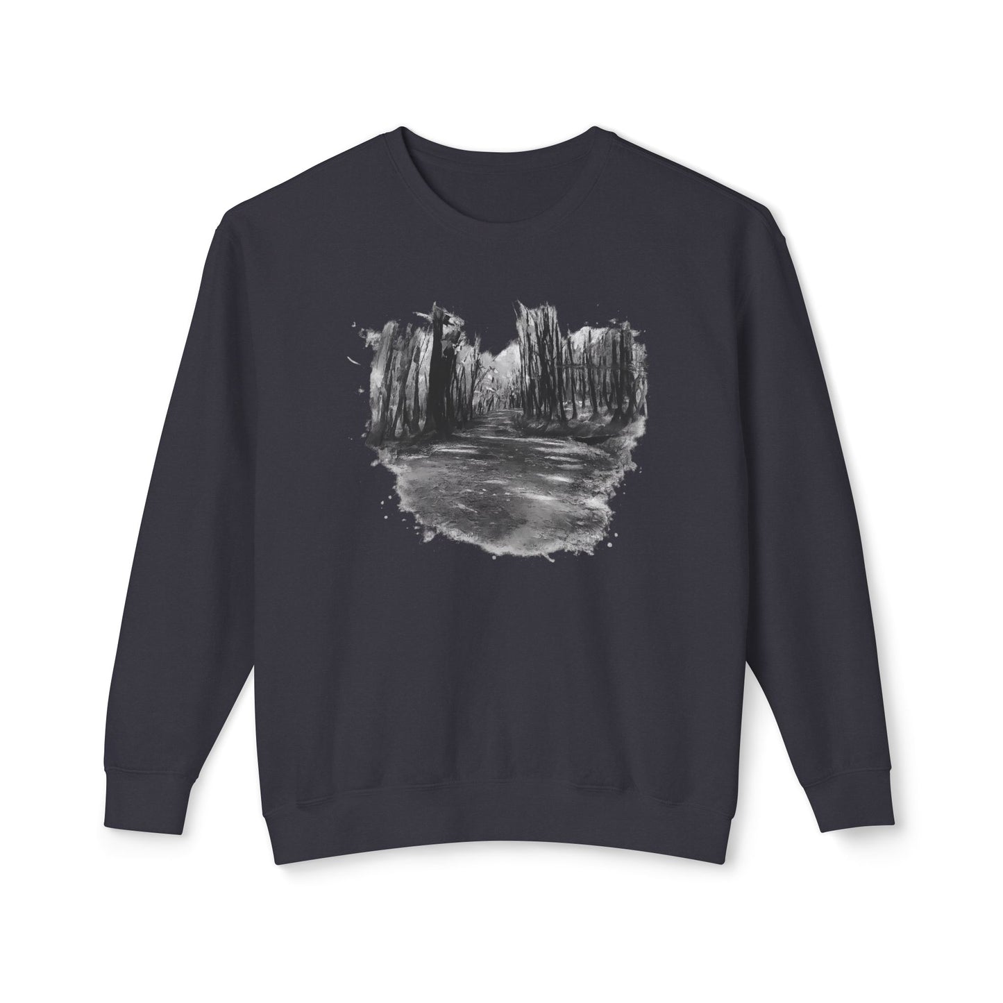 Scenic Minimalist Crewneck Sweatshirt - Cozy Art Tee for Nature Lovers, Gift for Her, Layering Essential, Perfect for Fall, Everyday Wear