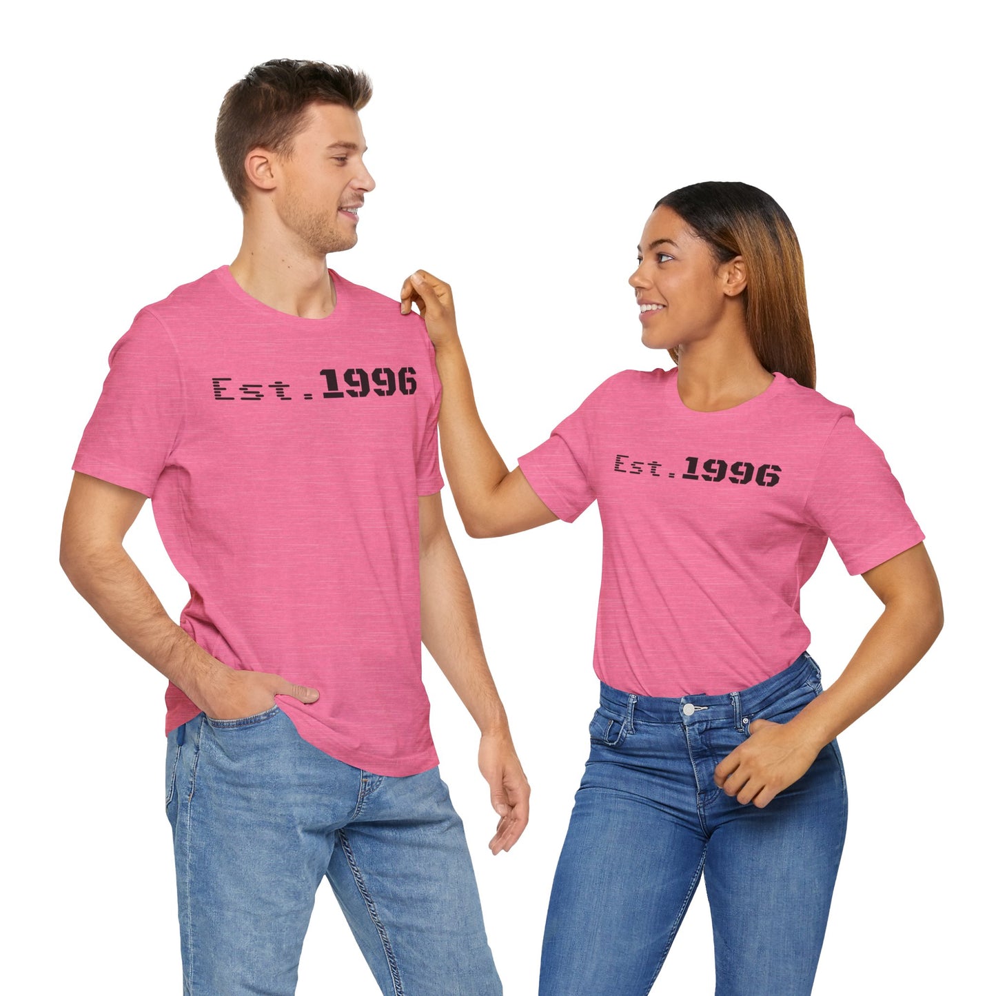 Unisex Jersey Tee - 'Est. 1996' Graphic Shirt, Birthday Gift, Casual Wear, Vintage Style, Retro Fashion, Gift for Him/Her