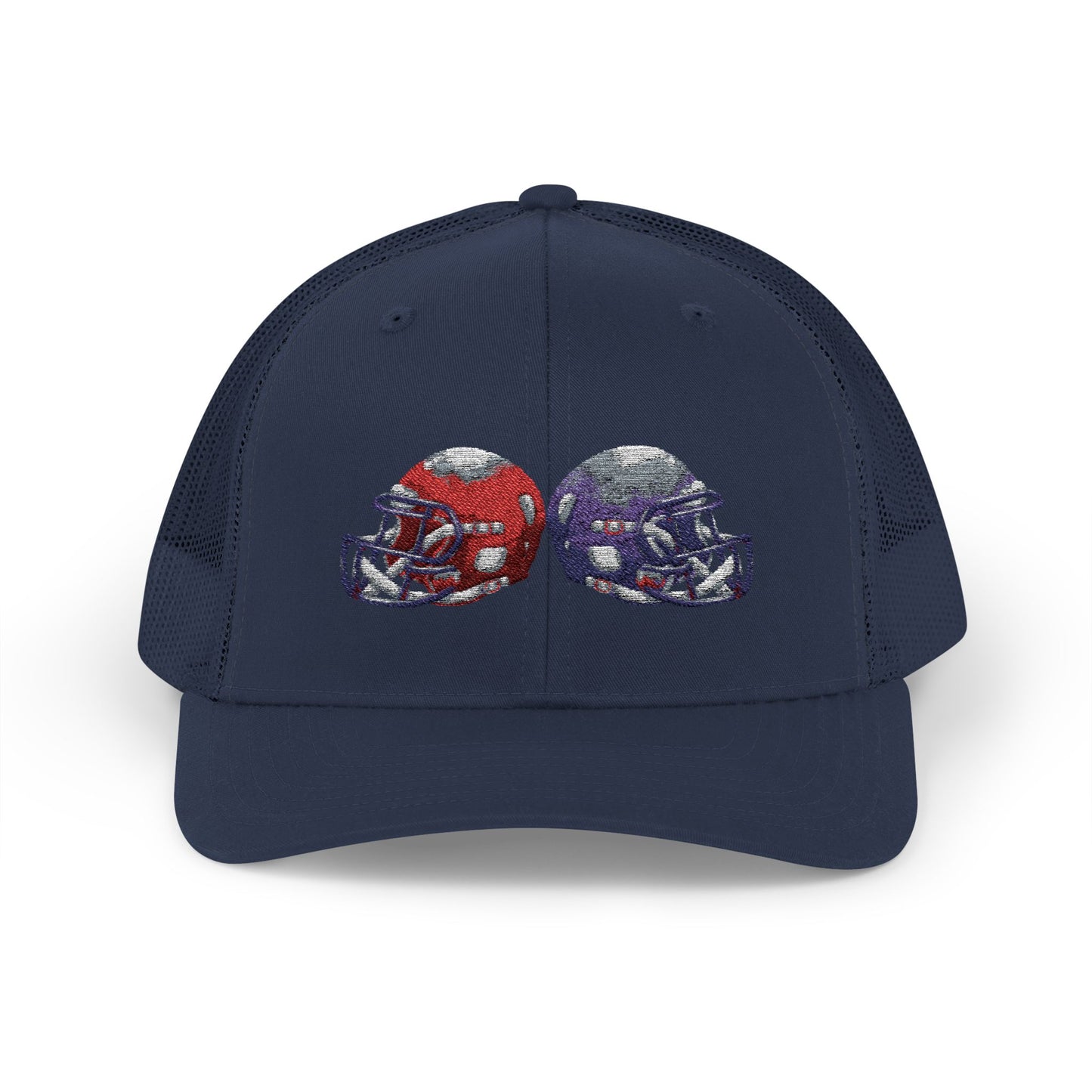 Sporty Snapback Trucker Cap with Football Helmets, Baseball Cap, Outdoor Activity Hat, Gift for Sports Fans, Team Spirit Wear