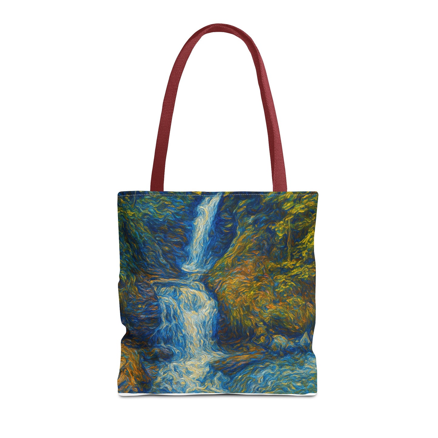 Nature-Inspired Tote Bag, Artistic Eco-Friendly Shopper, Waterfall Design, Reusable Market Bag, Gift for Nature Lovers