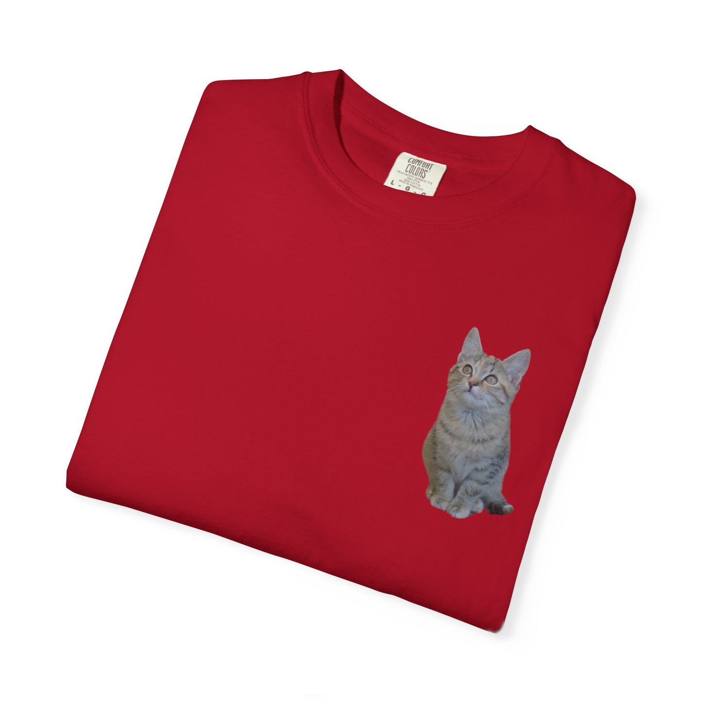 Whimsical Cat Pocket T-Shirt for Cat Lovers