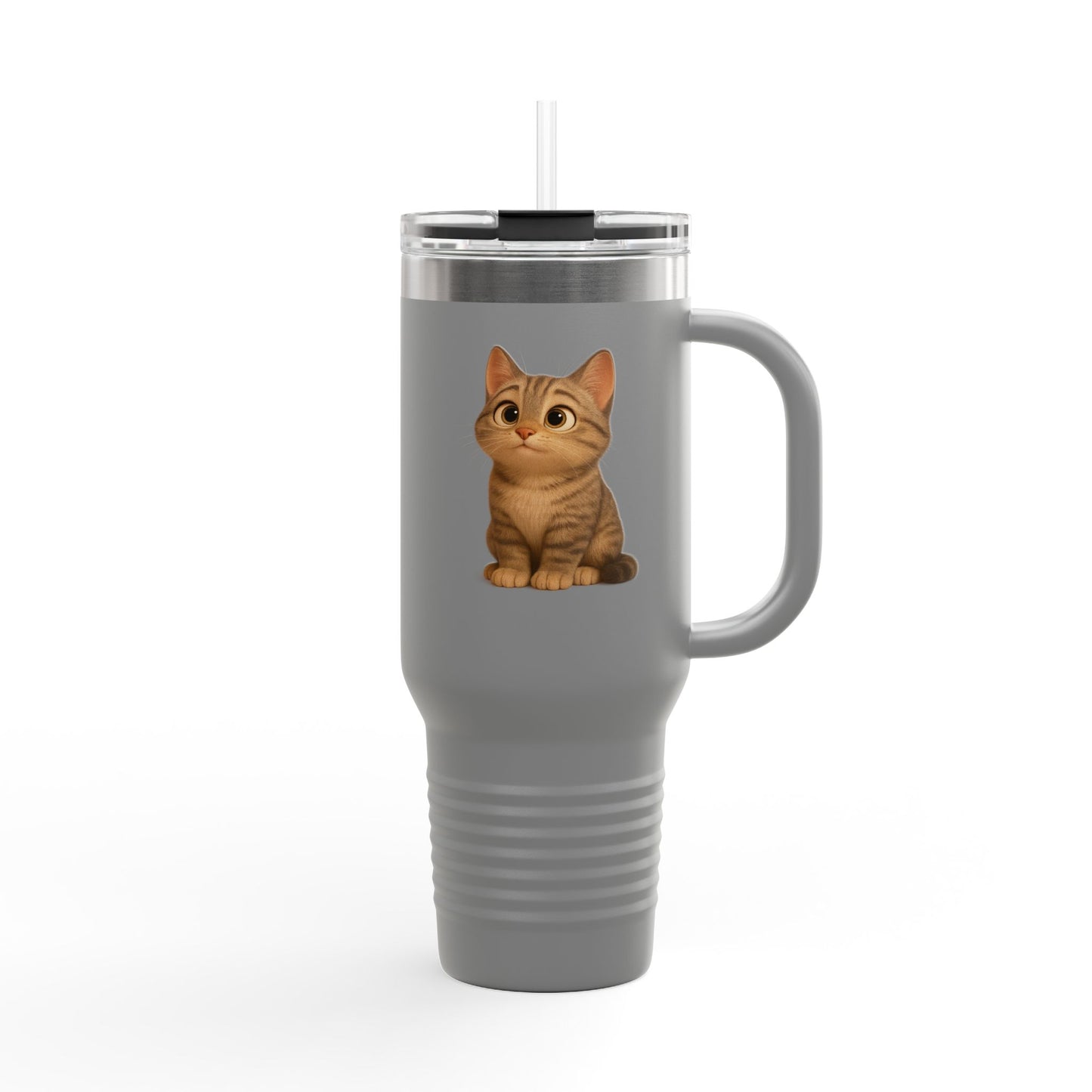 Cute Cat Insulated Travel Mug, Perfect for Pet Lovers, 40oz Coffee Cup, Travel Tumbler, Gift for Cat Lovers, Customizable Mug