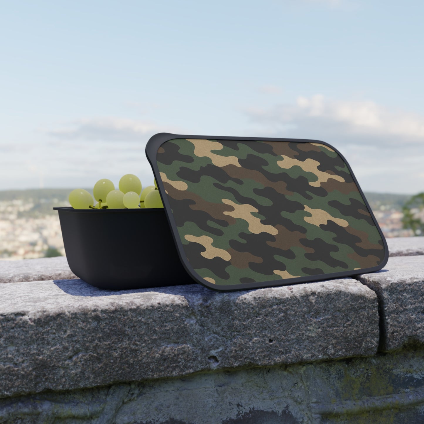 Camouflage Bento Box with Utensils, Stylish Lunch Container, Meal Prep Box, Outdoor Picnic Essential, Durable Food Storage