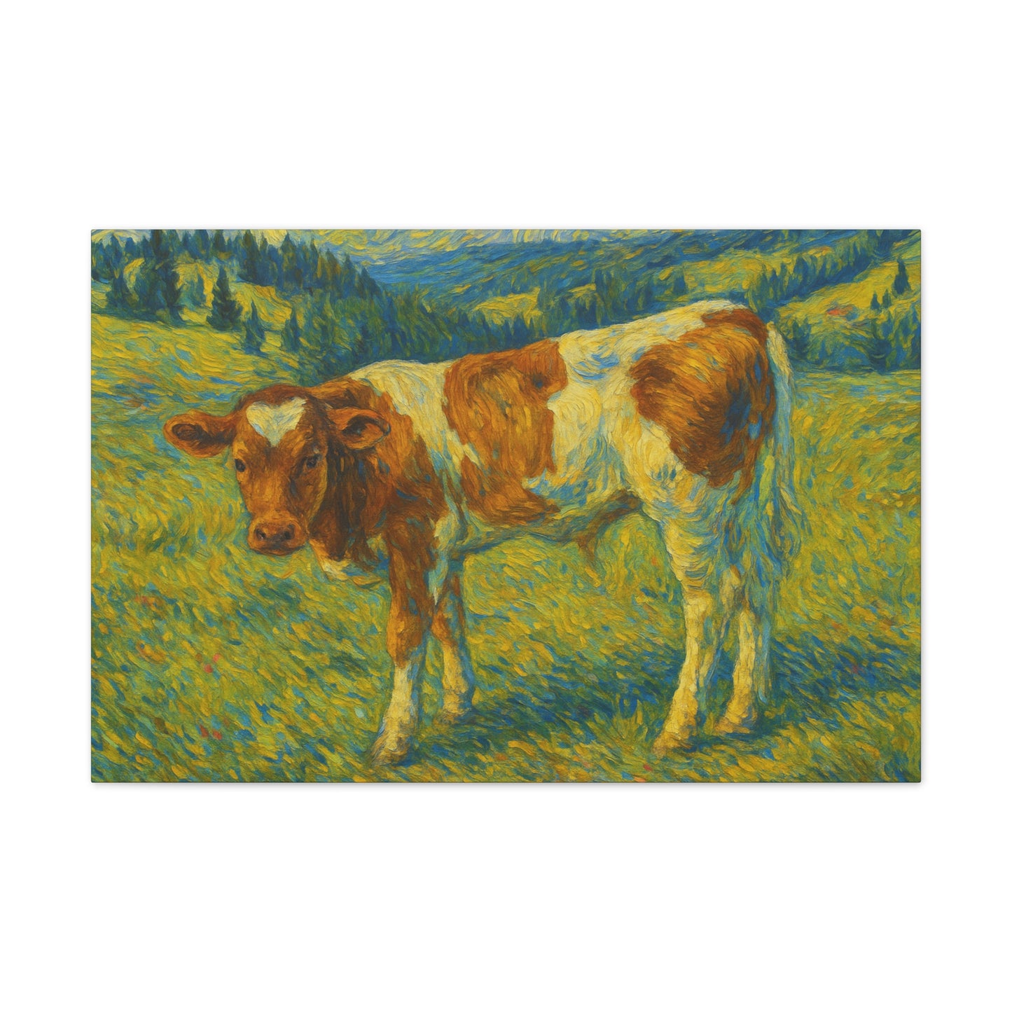 Cow Art Canvas Print, Rustic Farmhouse Decor, Animal Lover Gift, Country Wall Art, Thoughtful Homewarming